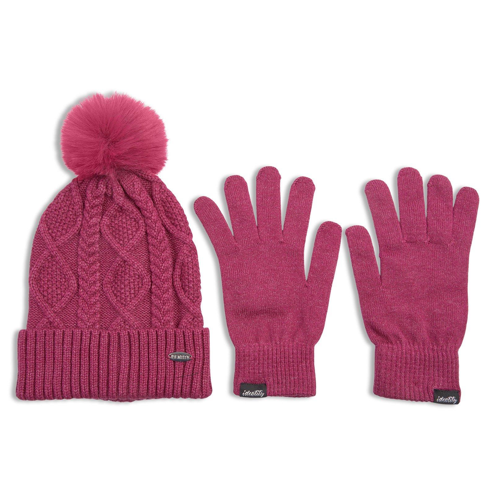Pink Fuchsia Beanie And Glove Set (3243913) | Identity
