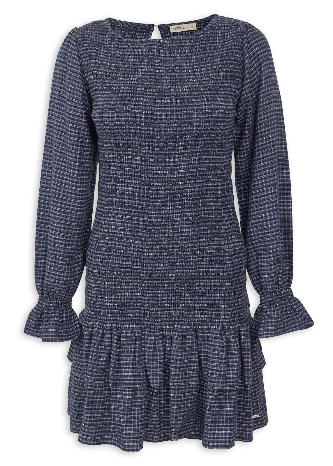 Drop Waist Shirred Check Dress (3243993) | Hey Betty
