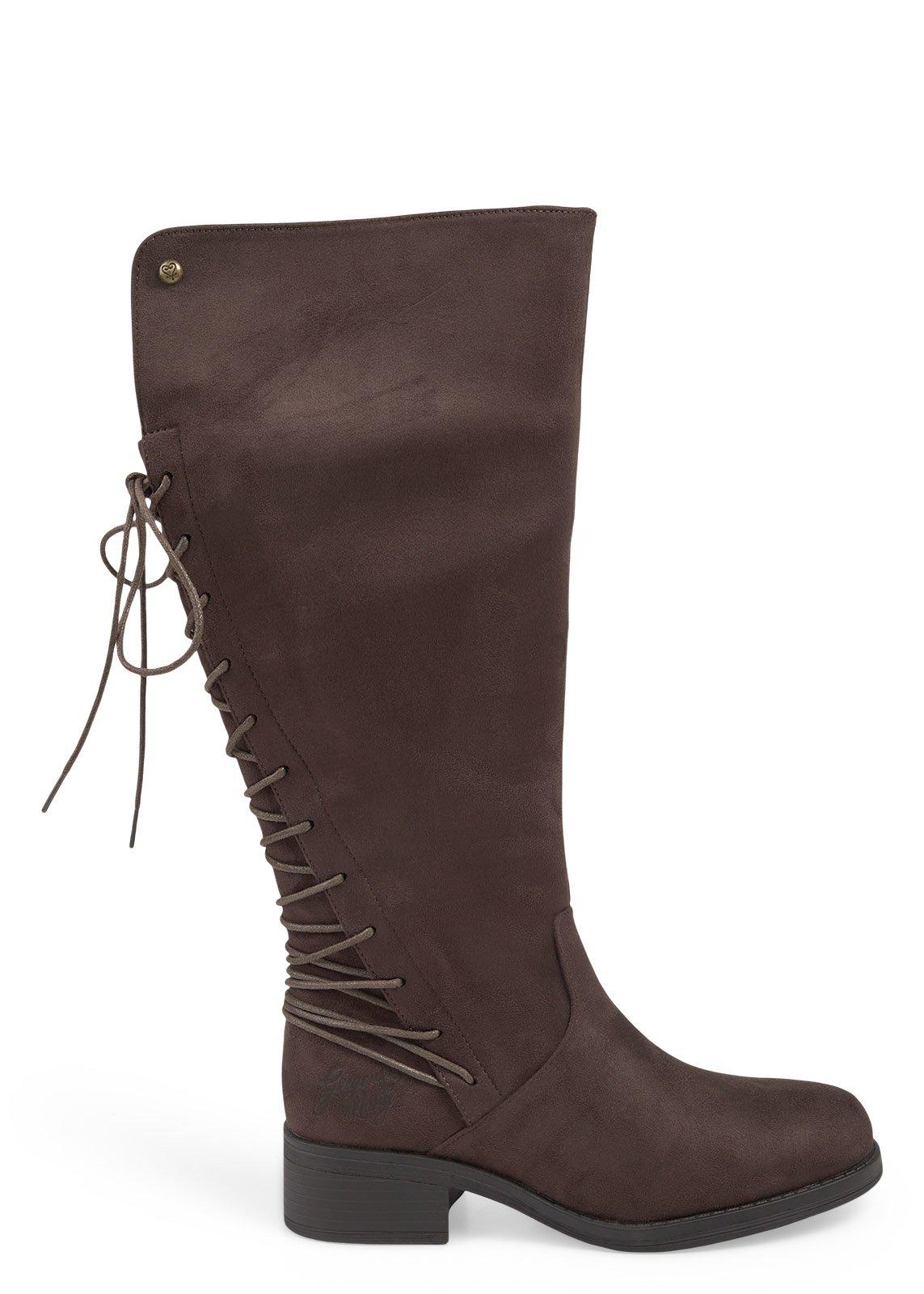 Brown Lace-Back Knee High Boots (3247598) | Ginger Mary