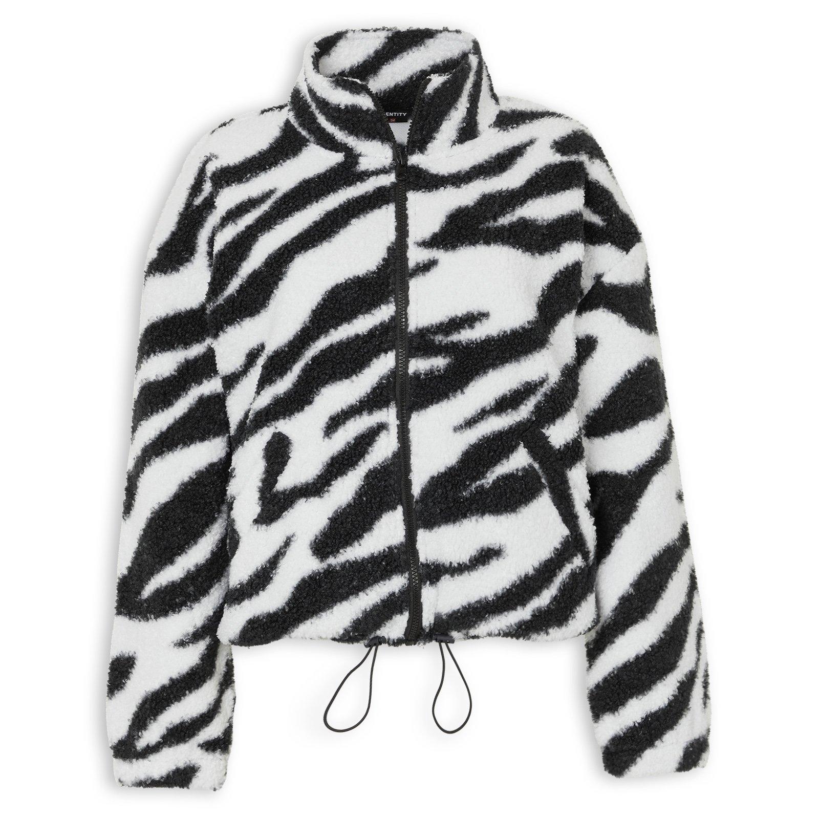 Zebra Printed Borg Sweat Top (3247861) | Identity