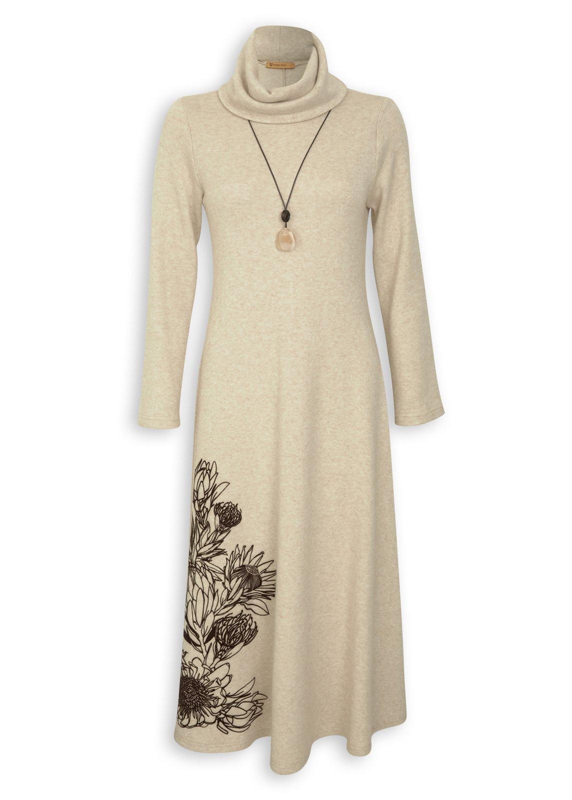 Beige Print Detail Dress (3248396) | Ginger Mary