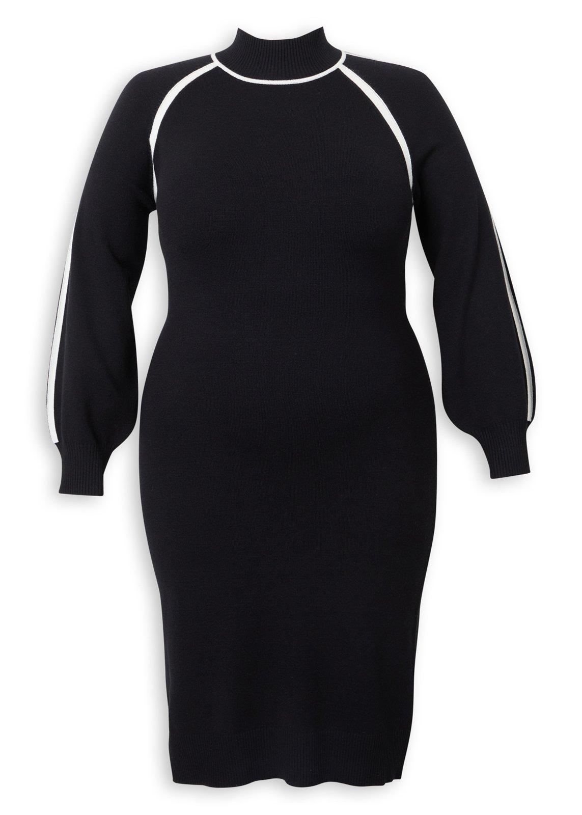 Black Tipped Knitwear Dress (3248495) | Zeta