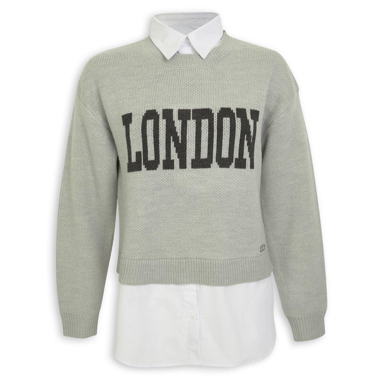Grey Slogan Twofer Top (3249385) | Identity