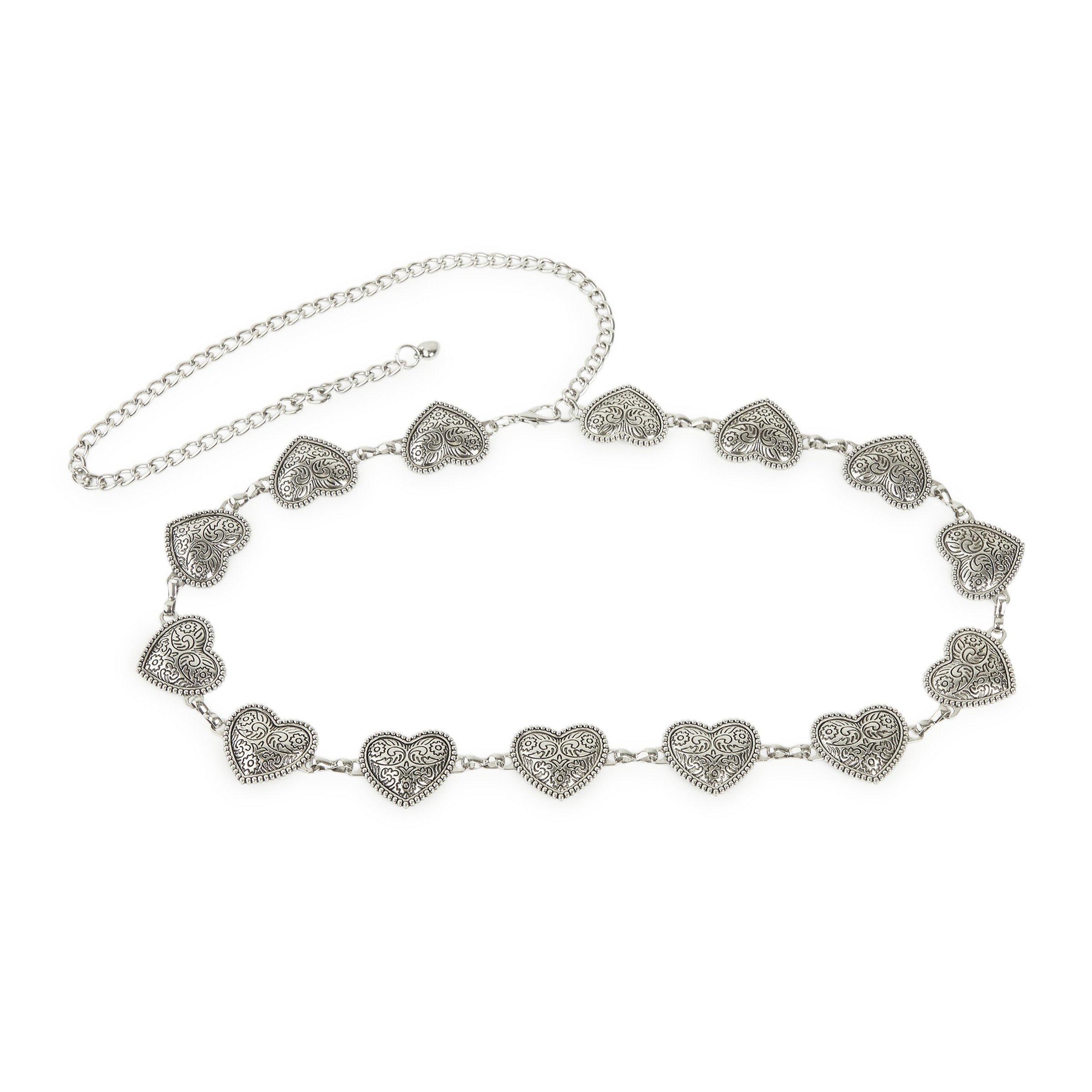 Silver Heart Link Chain Belt (3249558) | Identity