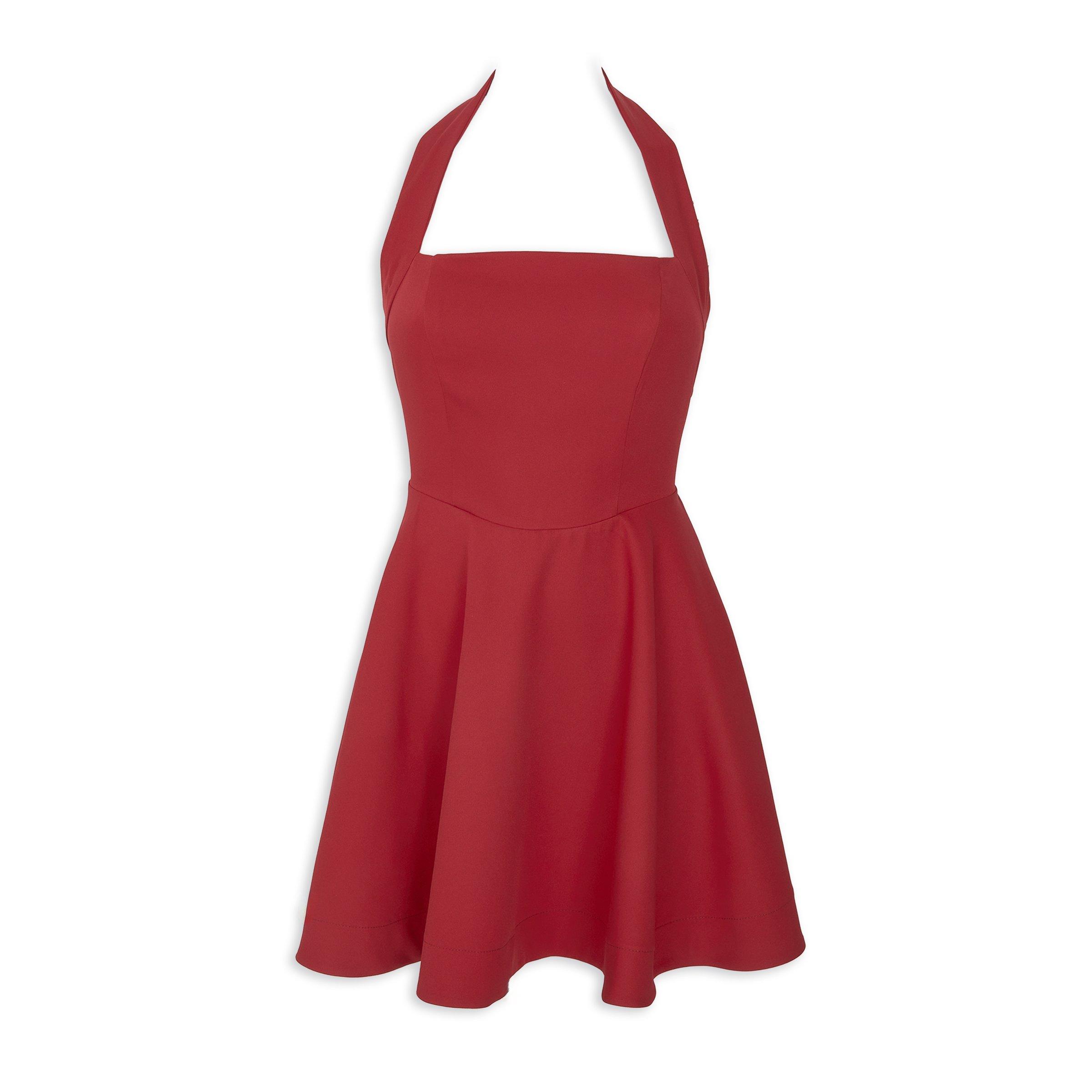 Red Halter Skater Dress (3249783) | Miss Friday