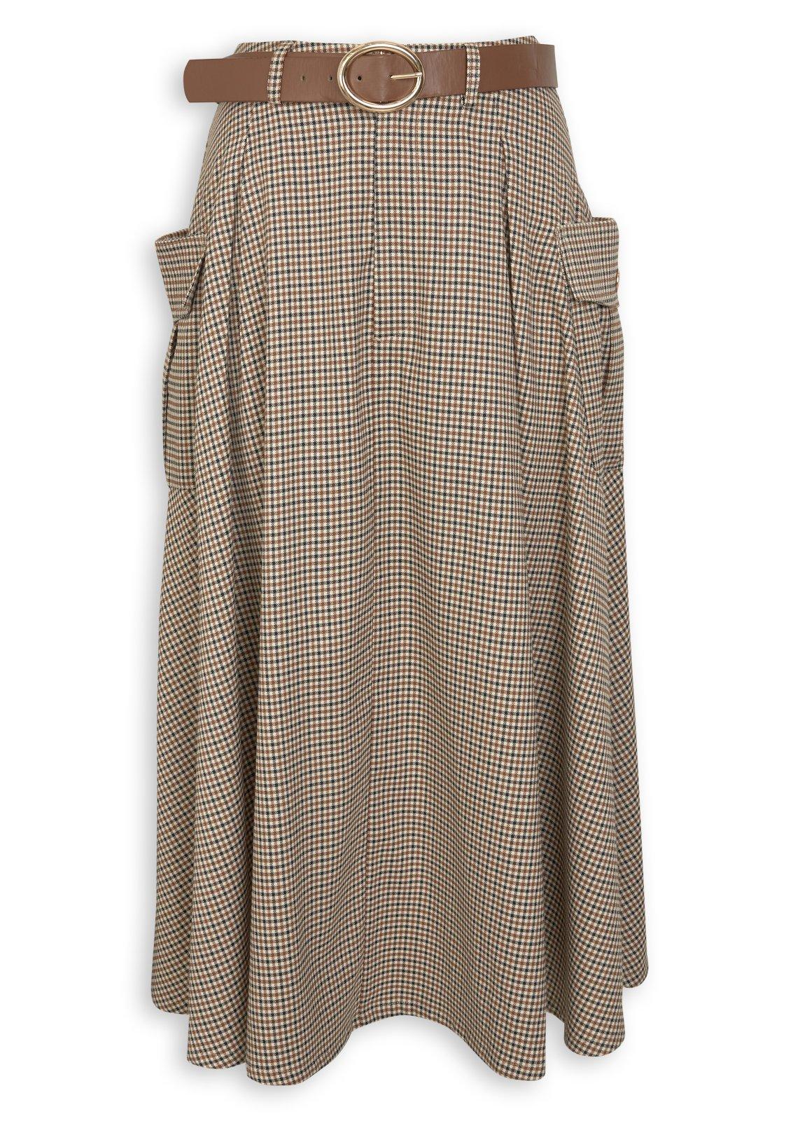 Belted Check Utility Skirt (3249916) | Ginger Mary