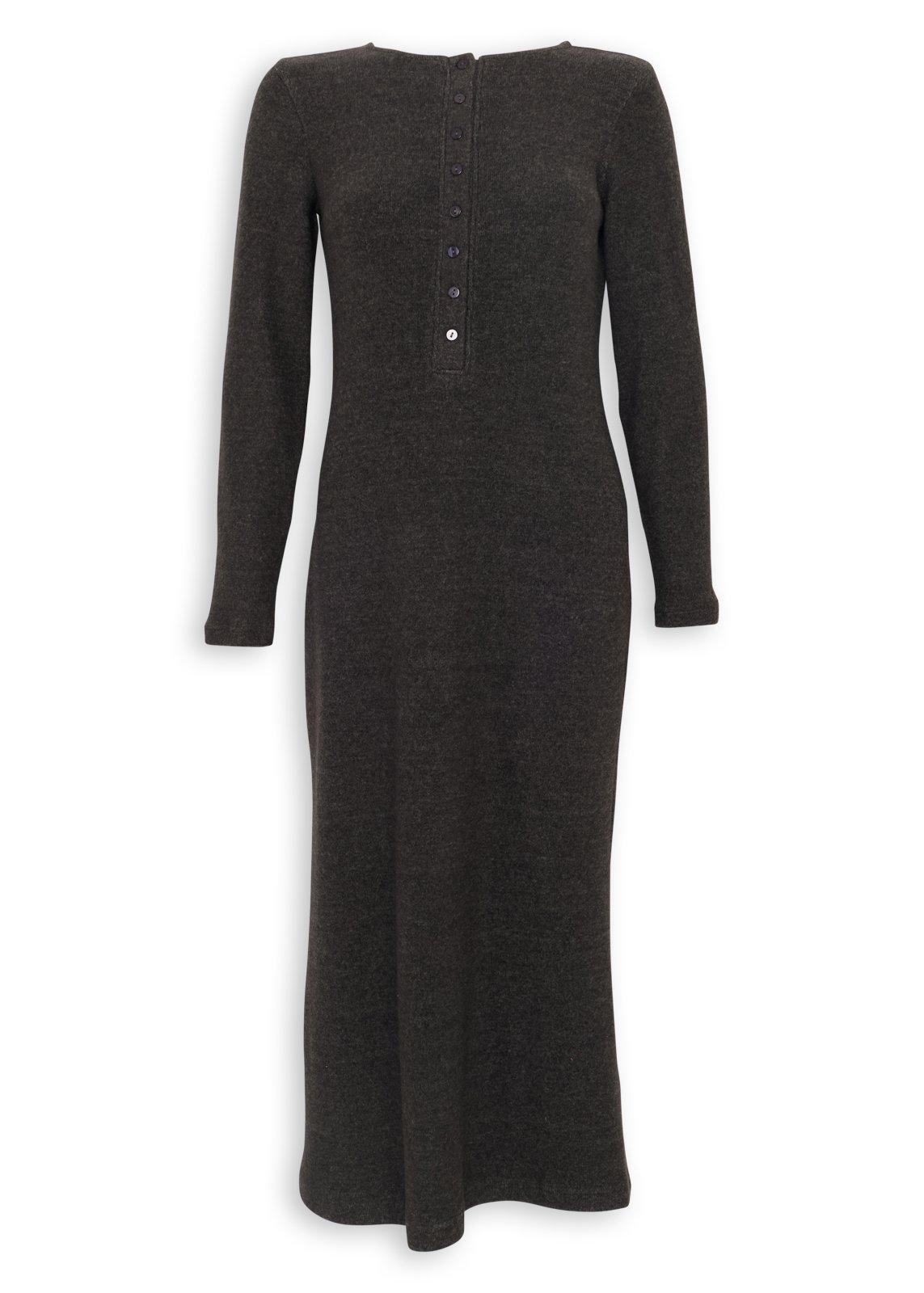 Black Midi Knit A-line Dress (3250070) | Basix