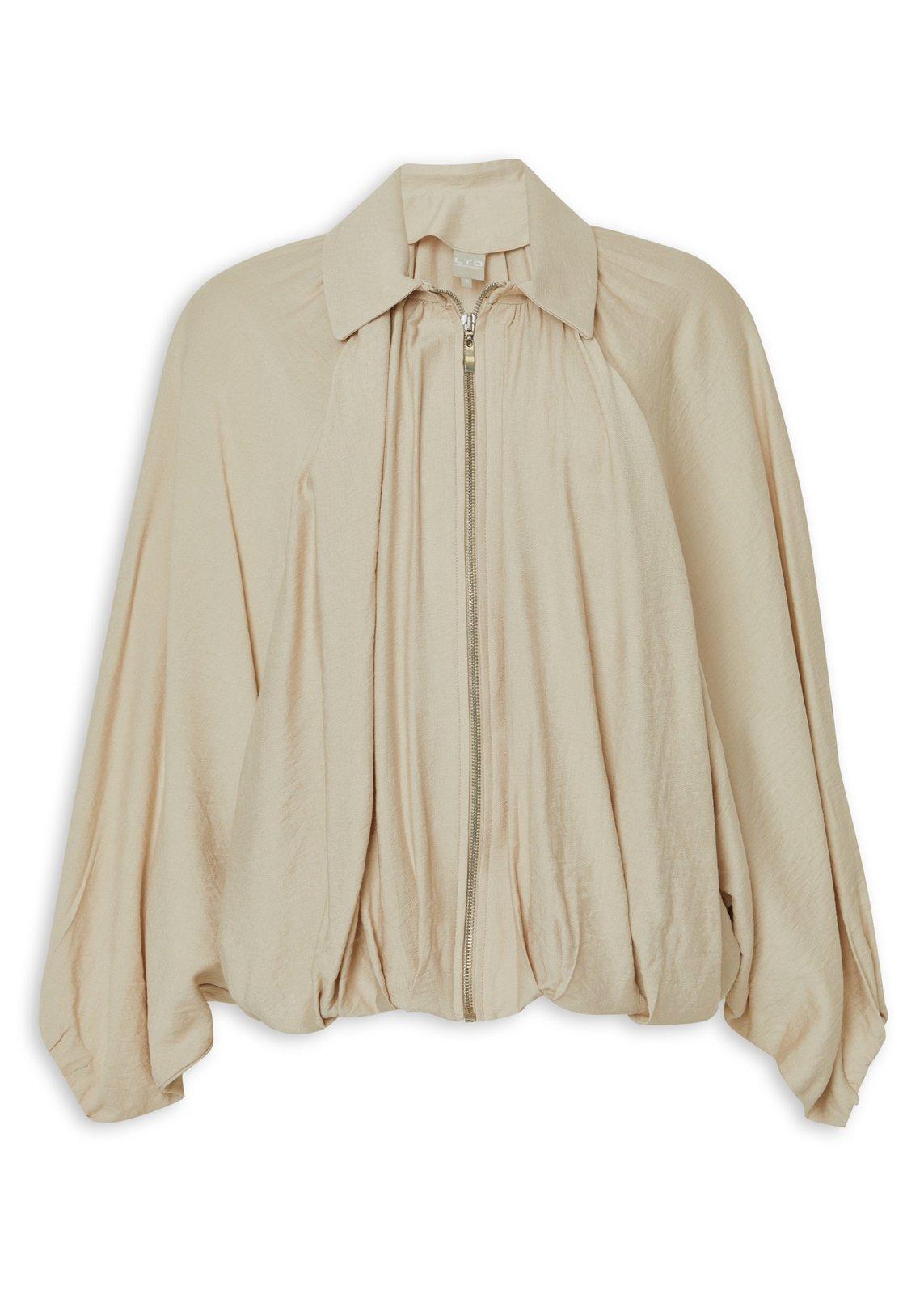Beige Zip Blouson Jacket (3250232) | LTD Woman