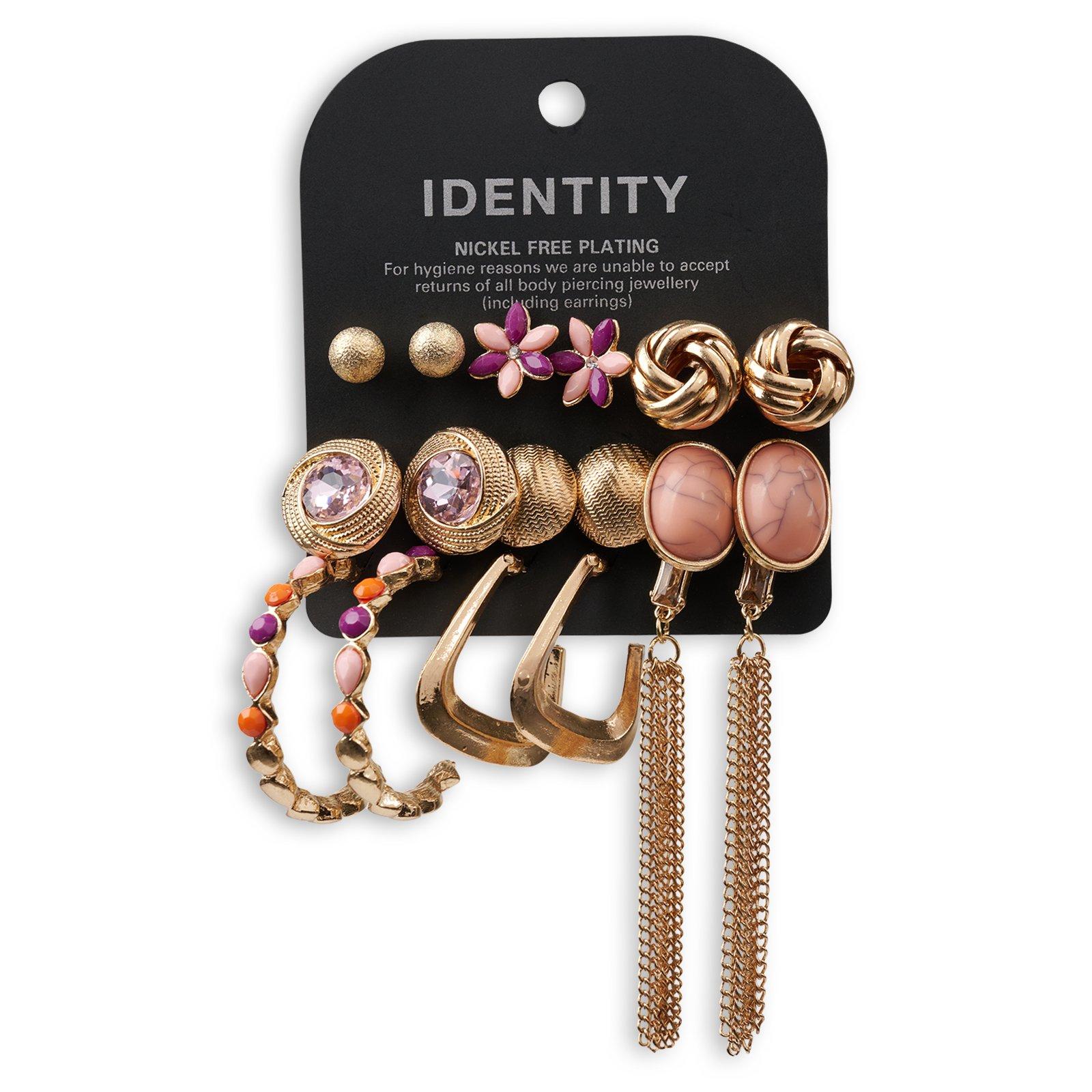 9-Pack Purple and Orange Earrings (3250895) | Identity