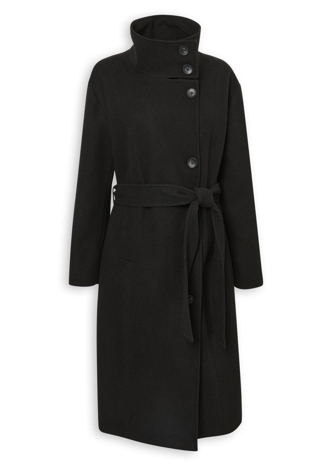 Black Funnel Neck Coat (3250953) | Truworths