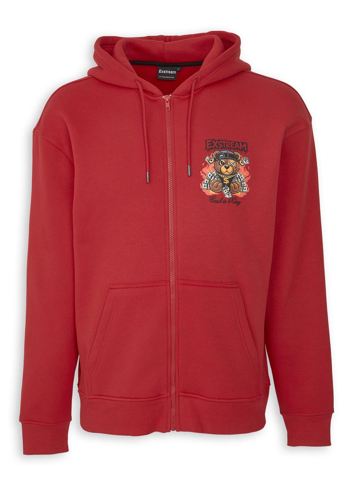 Red Zip-through Hoodie (3251073) | Exstream