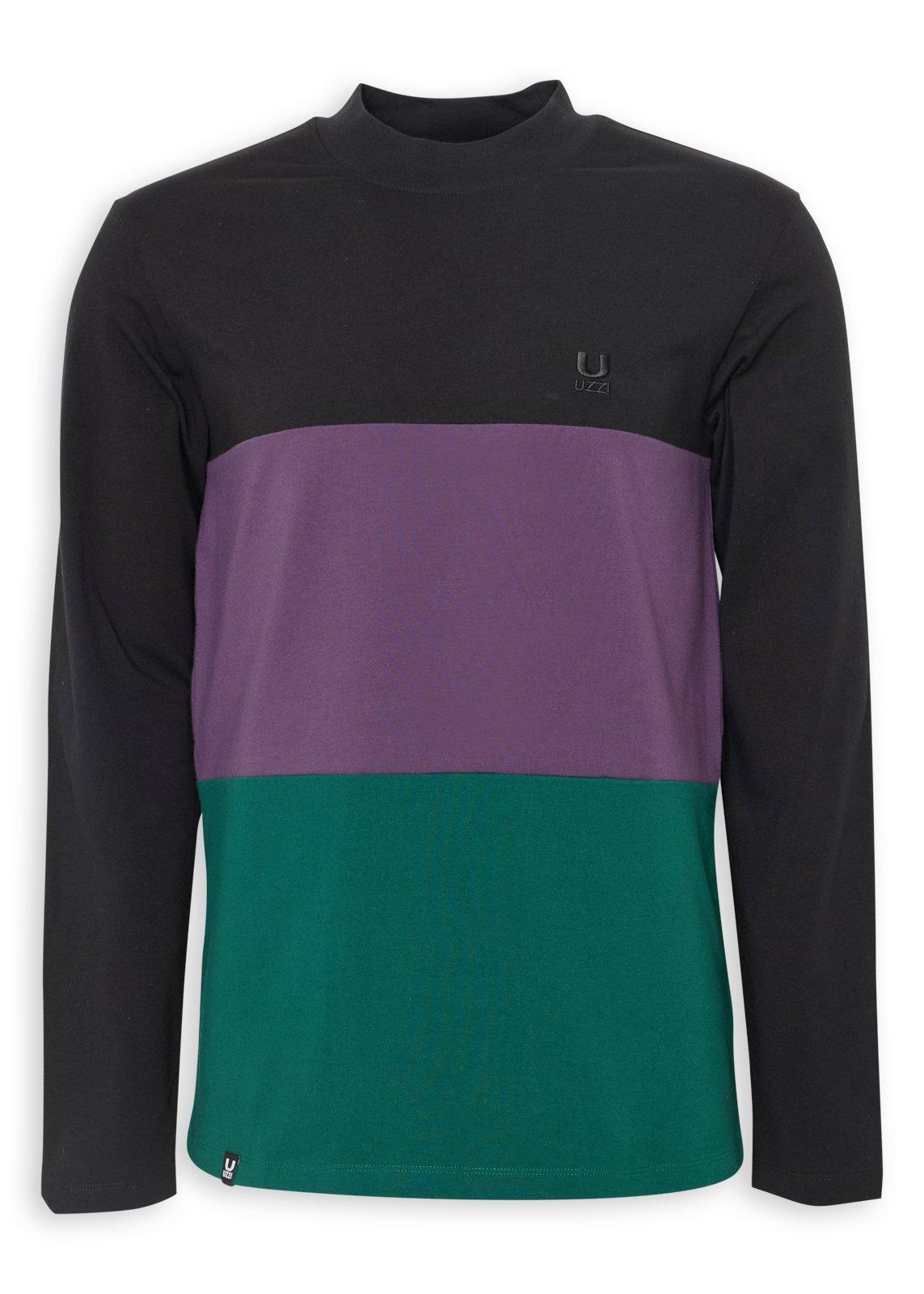 Black Panelled T-shirt (3251605) | UZZI