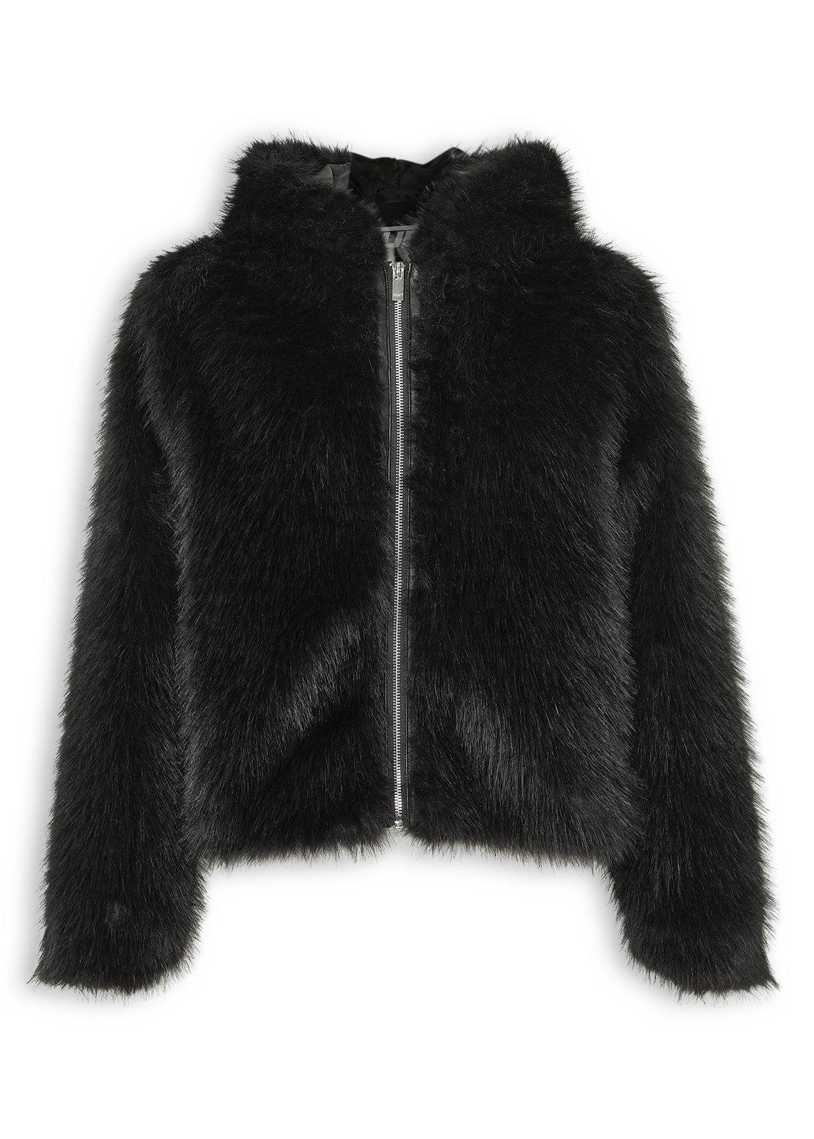 Black Faux Fur Jacket (3251962) | Fuel