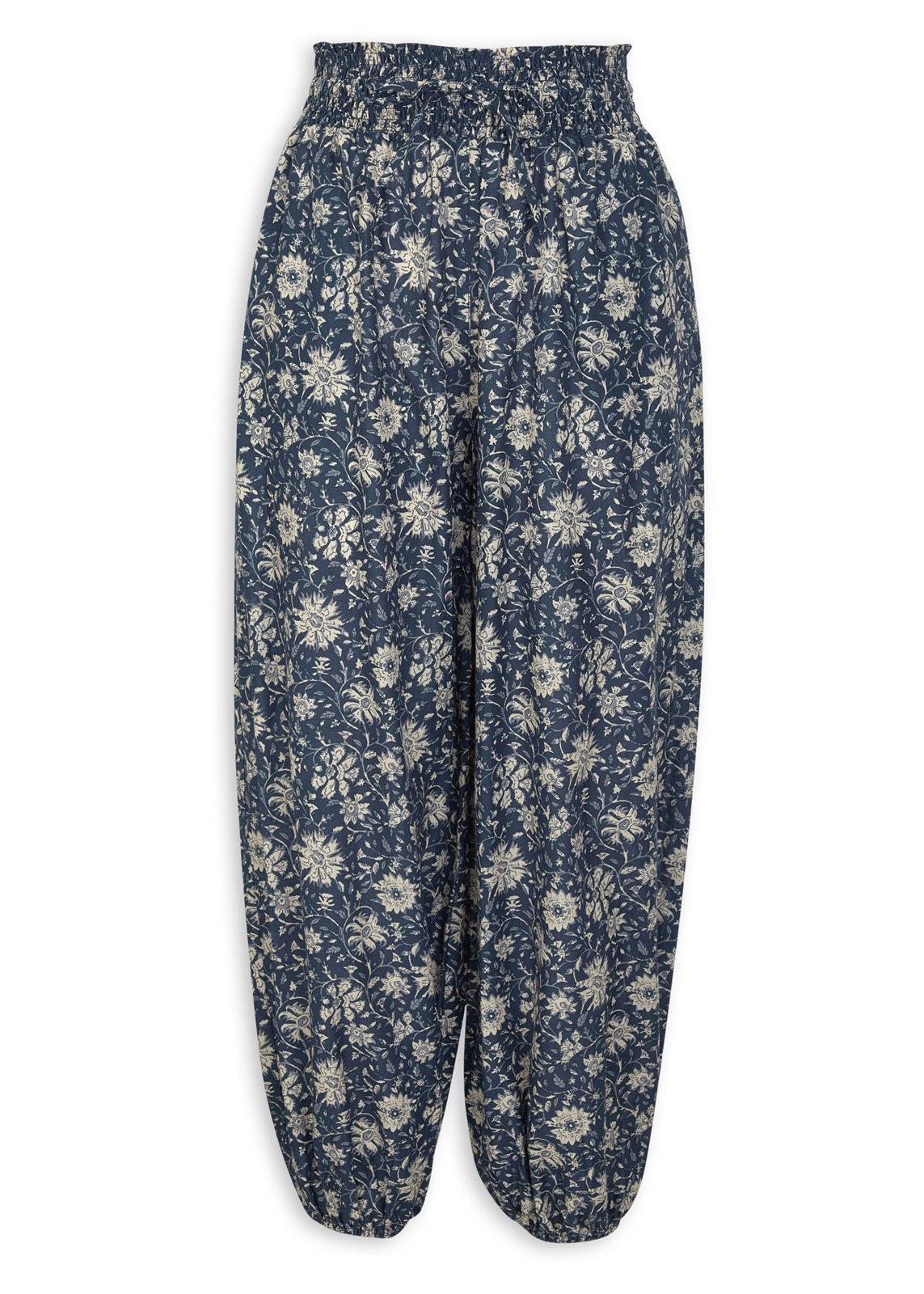 Blue Floral Print Balloon Pants (3252066) | TRS