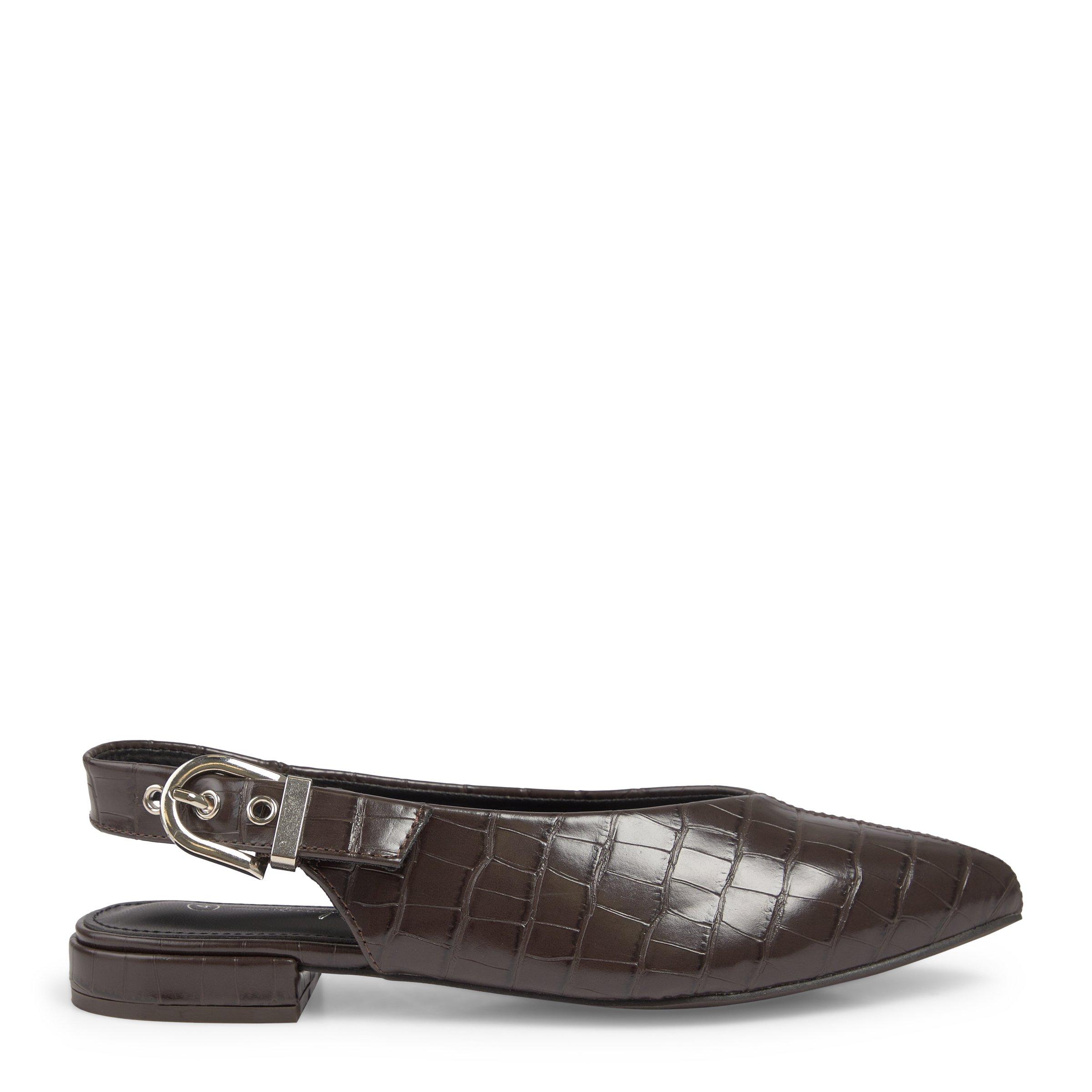 her lip to Tweed Slingback Flats サイズ37 Brown Croc-Effect Slingback Flats (3252275) | Identity