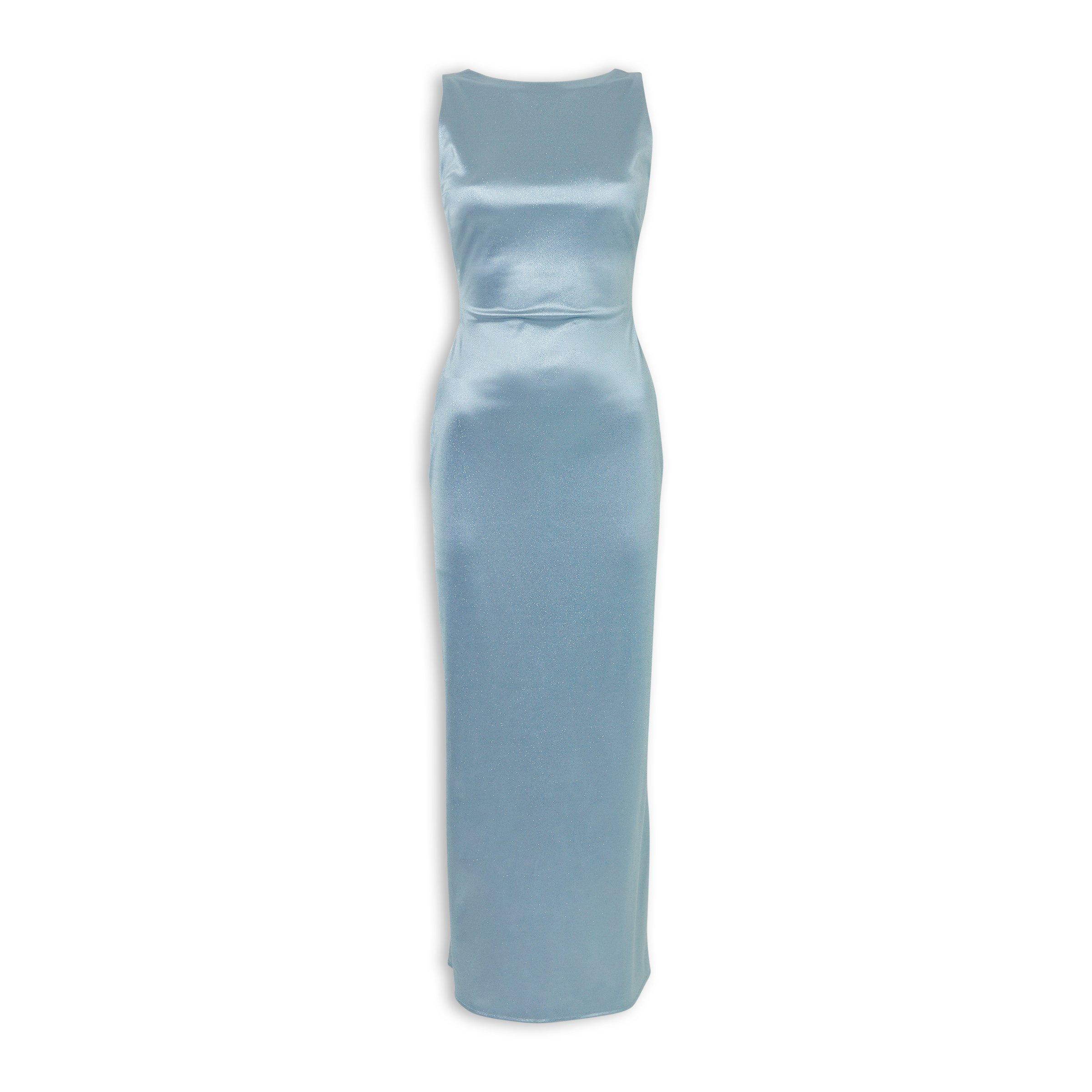 Blue Sparkle Draped Back Dress (3252316) | Arlow