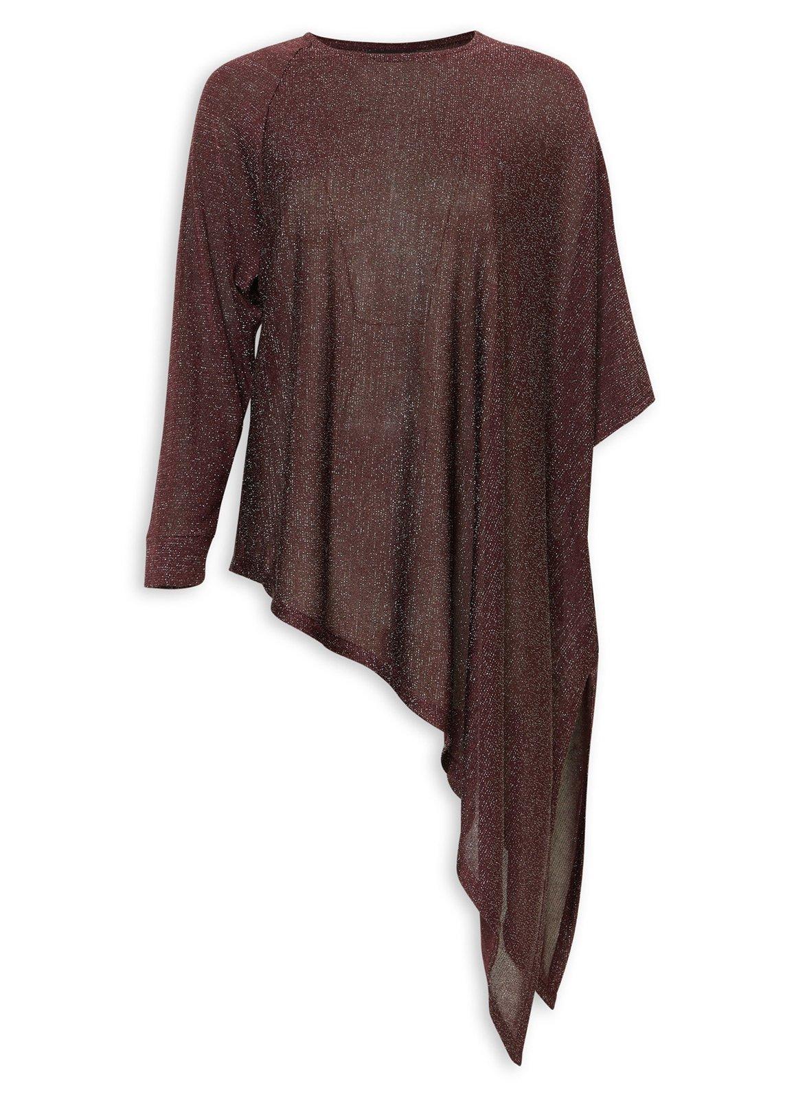 Dark Berry Asymmetrical Shimmer Top (3252467) | Truworths