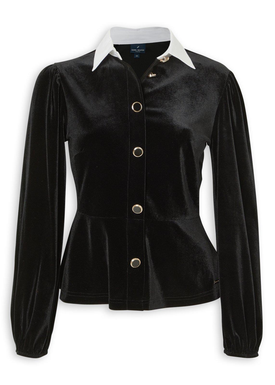 Black Velour Combo Top (3252596) | Daniel Hechter