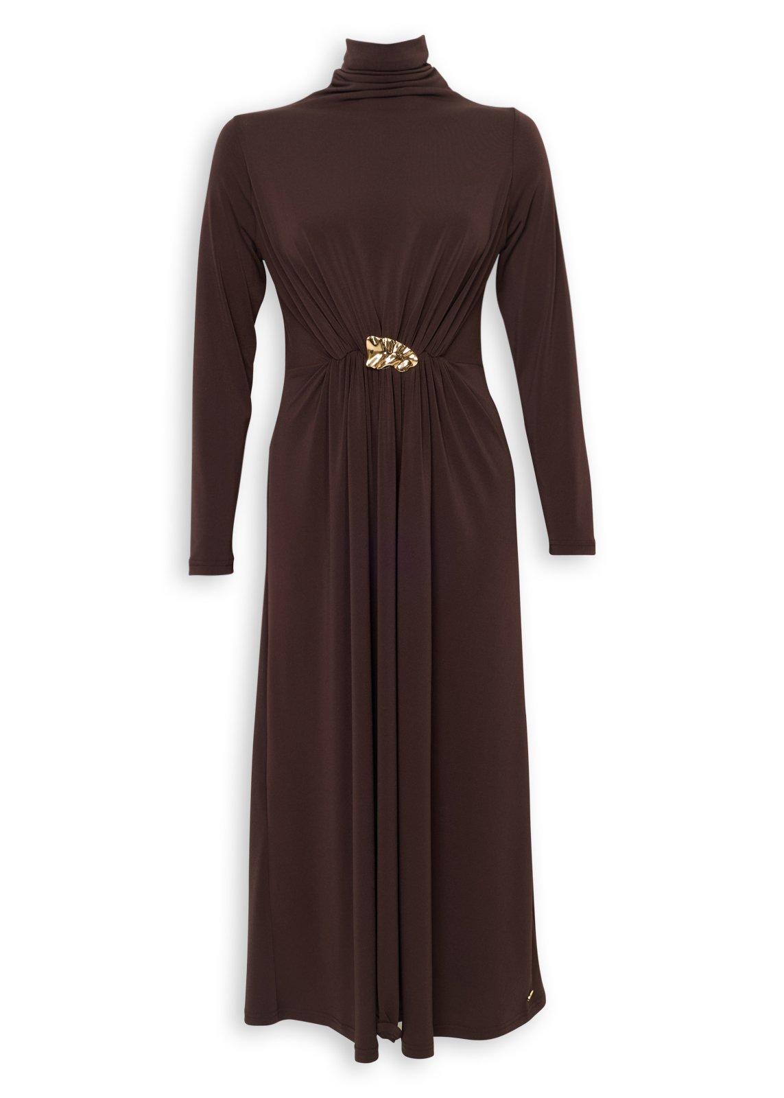 Chocolate Dress with Trim (3252762) | LTD Woman
