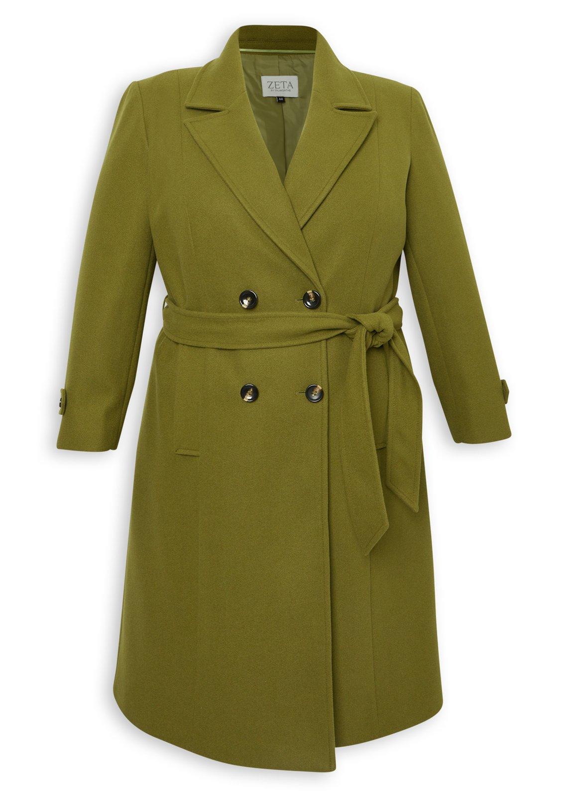 phigvel DOUBLE-BREASTED MC COAT カーキ 40 Olive Green Melton Plus Size Coat (3252974) | Zeta