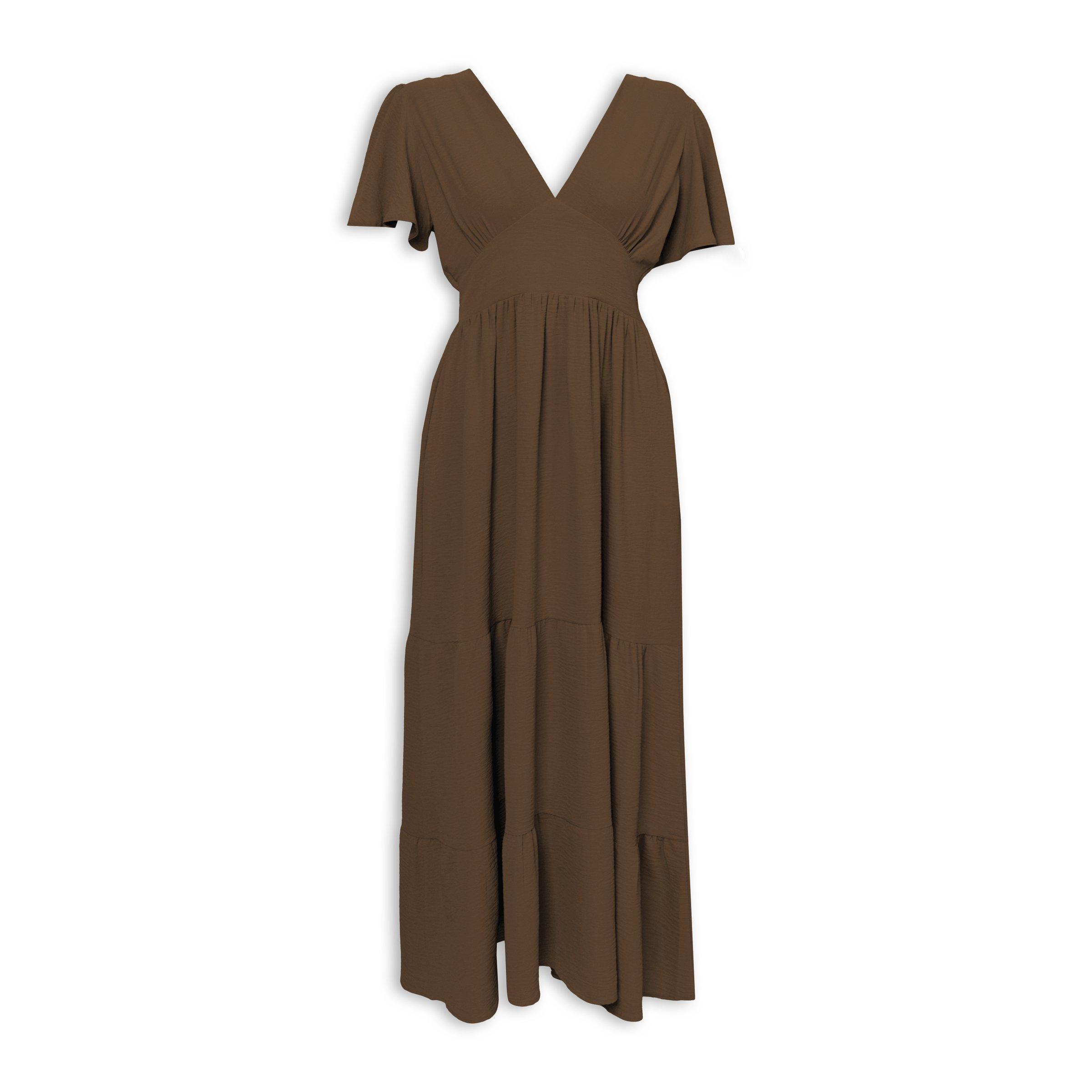 Chocolate Brown Tiered Maxi Dress (3253695) | Arlow