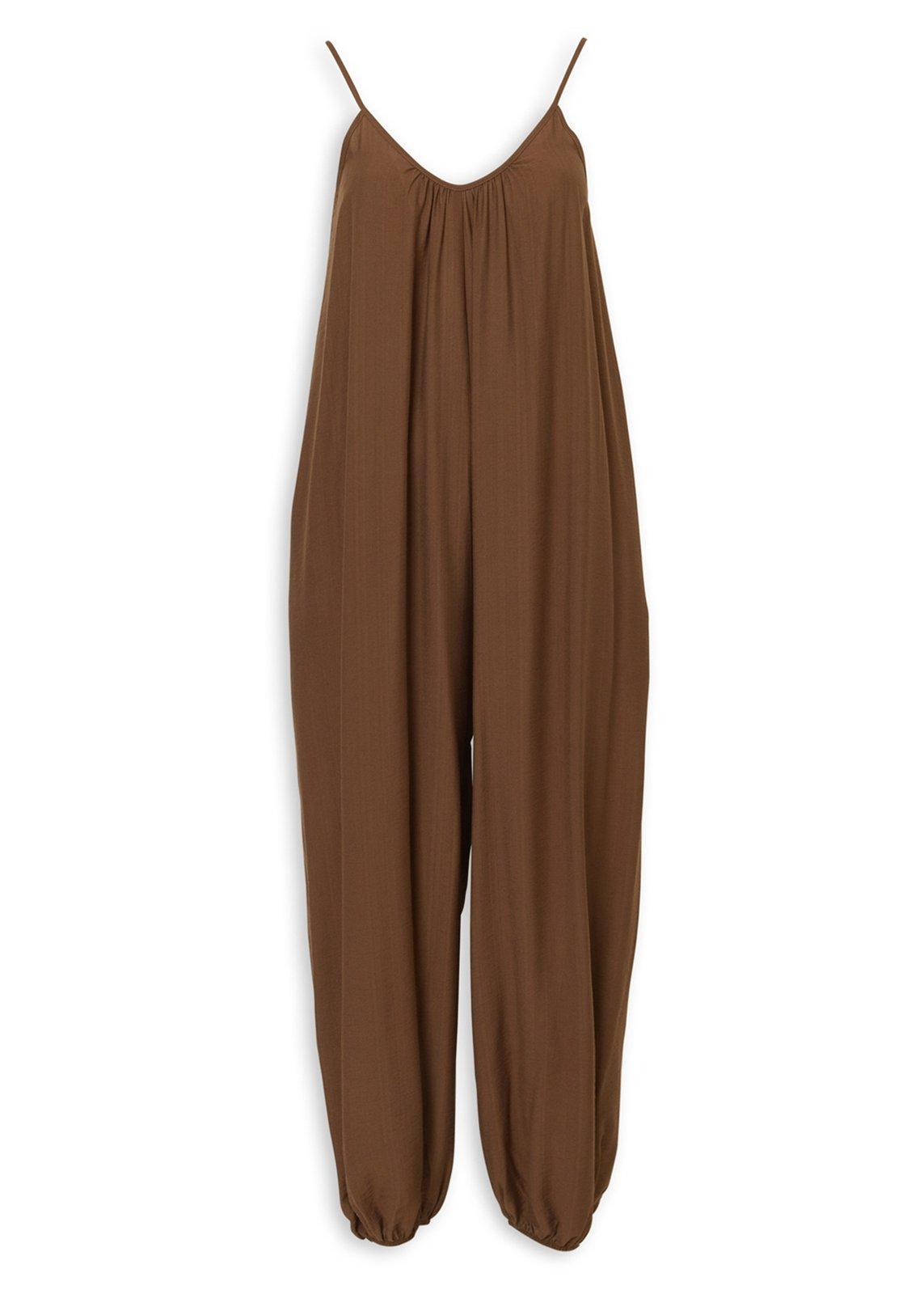 Brown Strappy Harem Jumpsuit (3253727) | Basix