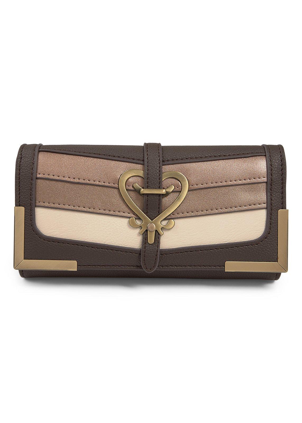 Brown Multi Metallic Flapover Wallet (3254092) | Ginger Mary