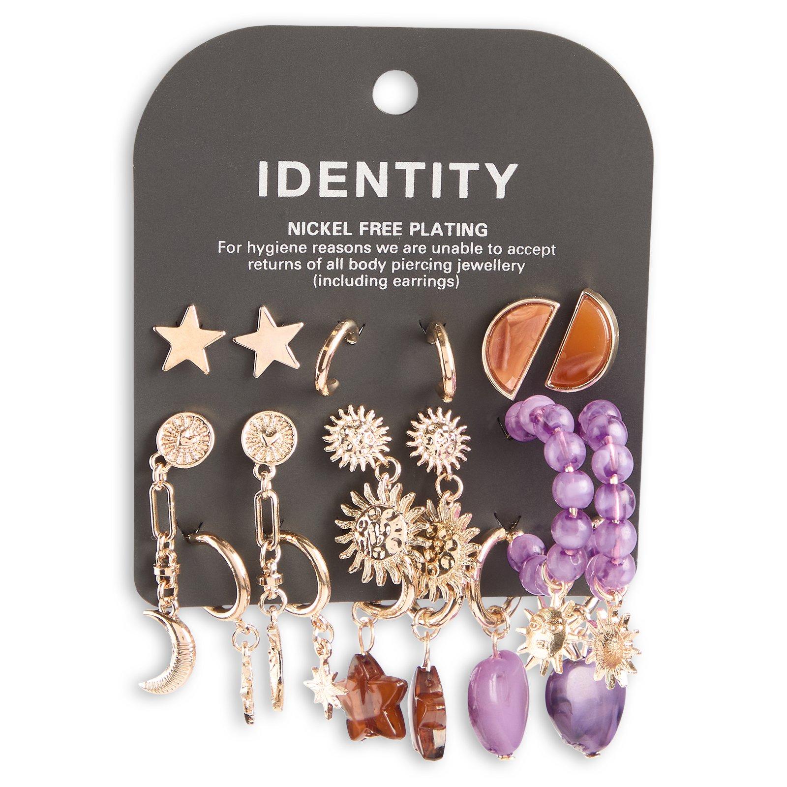 アクセサリー Yeon Earrings 9-Pack Stars And Moon Earrings (3255583) | Identity