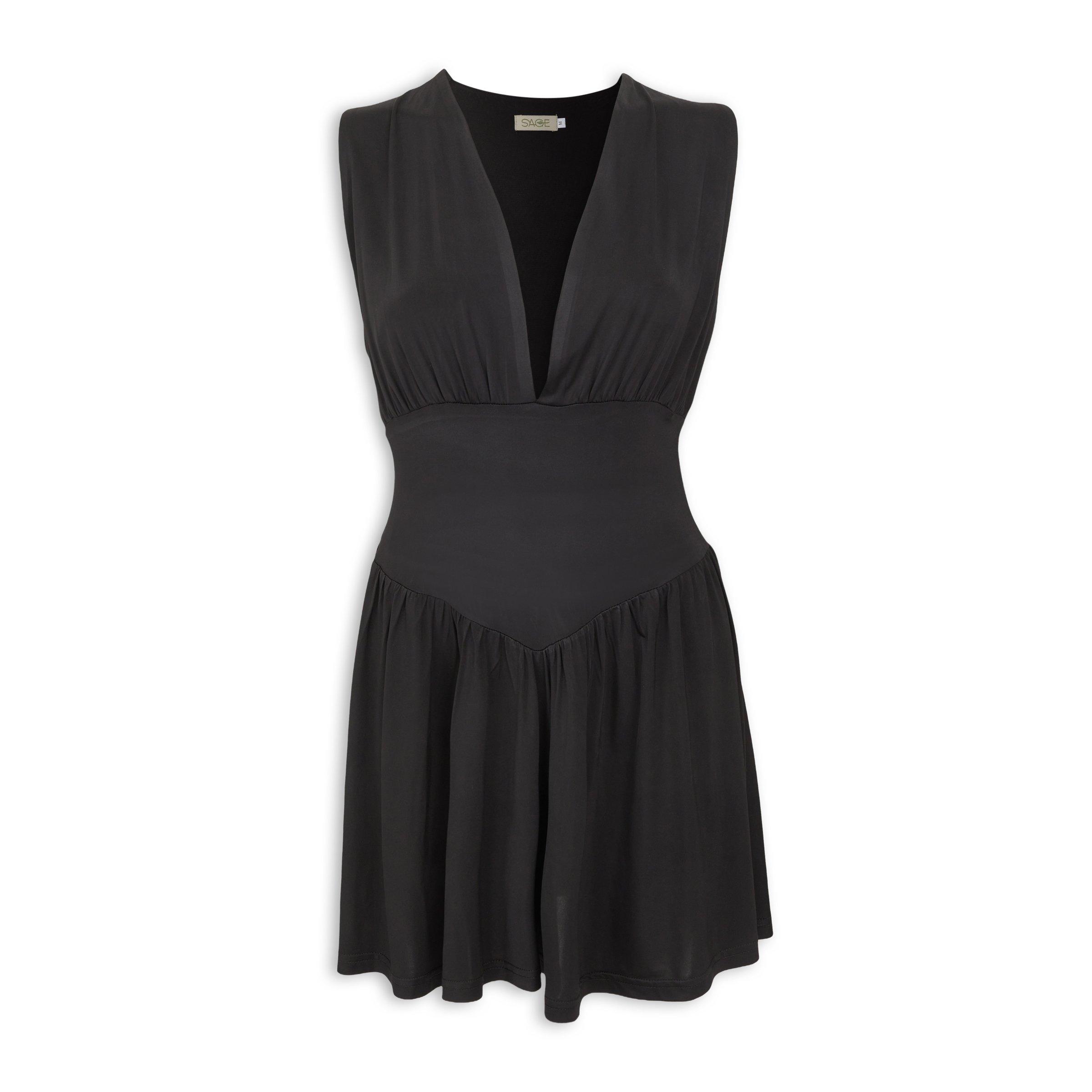 Black Drape Mini Dress (3256162) | Sage Ladies