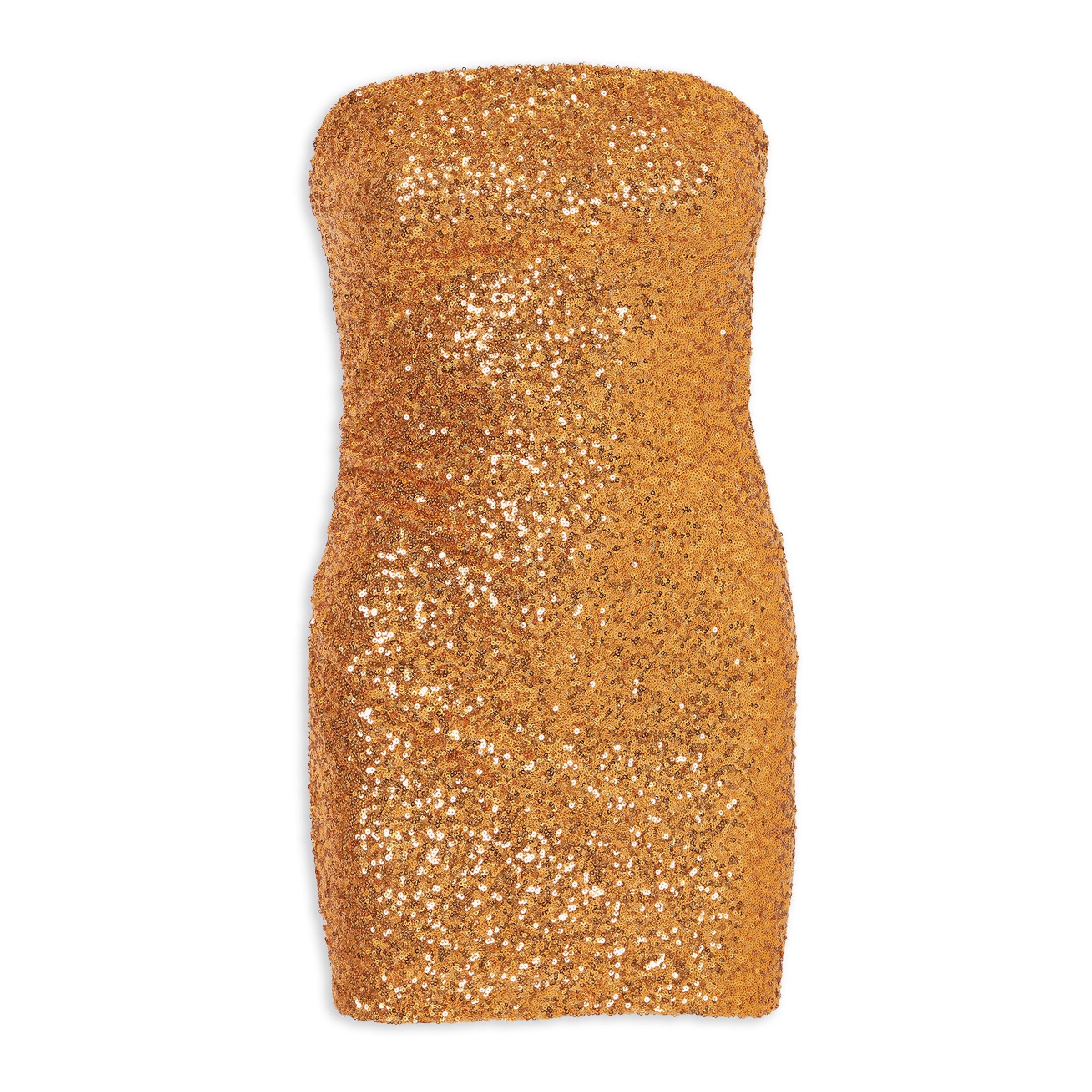 Gold Sequins Side Gauge Dress (3259010) | Koukla Gold Sequins Side Gauge Dress (3259010) | Koukla