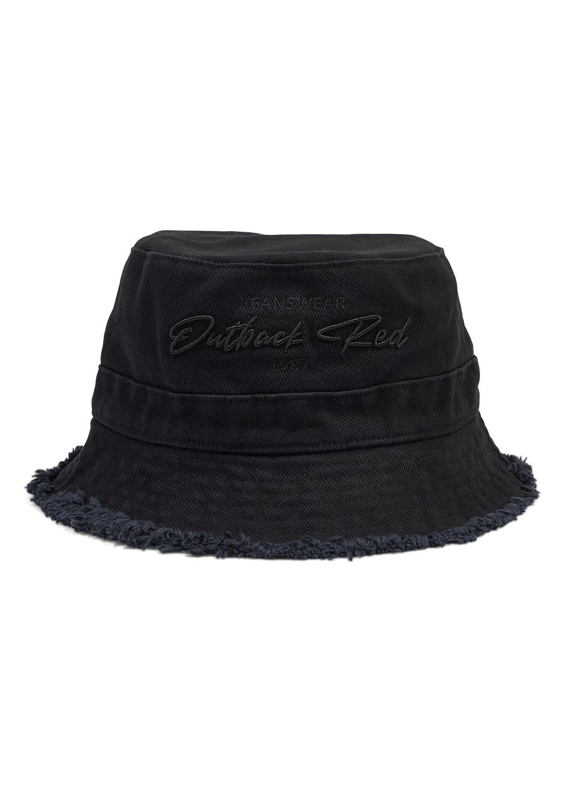 Black Denim Bucket Hat with Frayed Edge (3264439) | OUTBACK RED