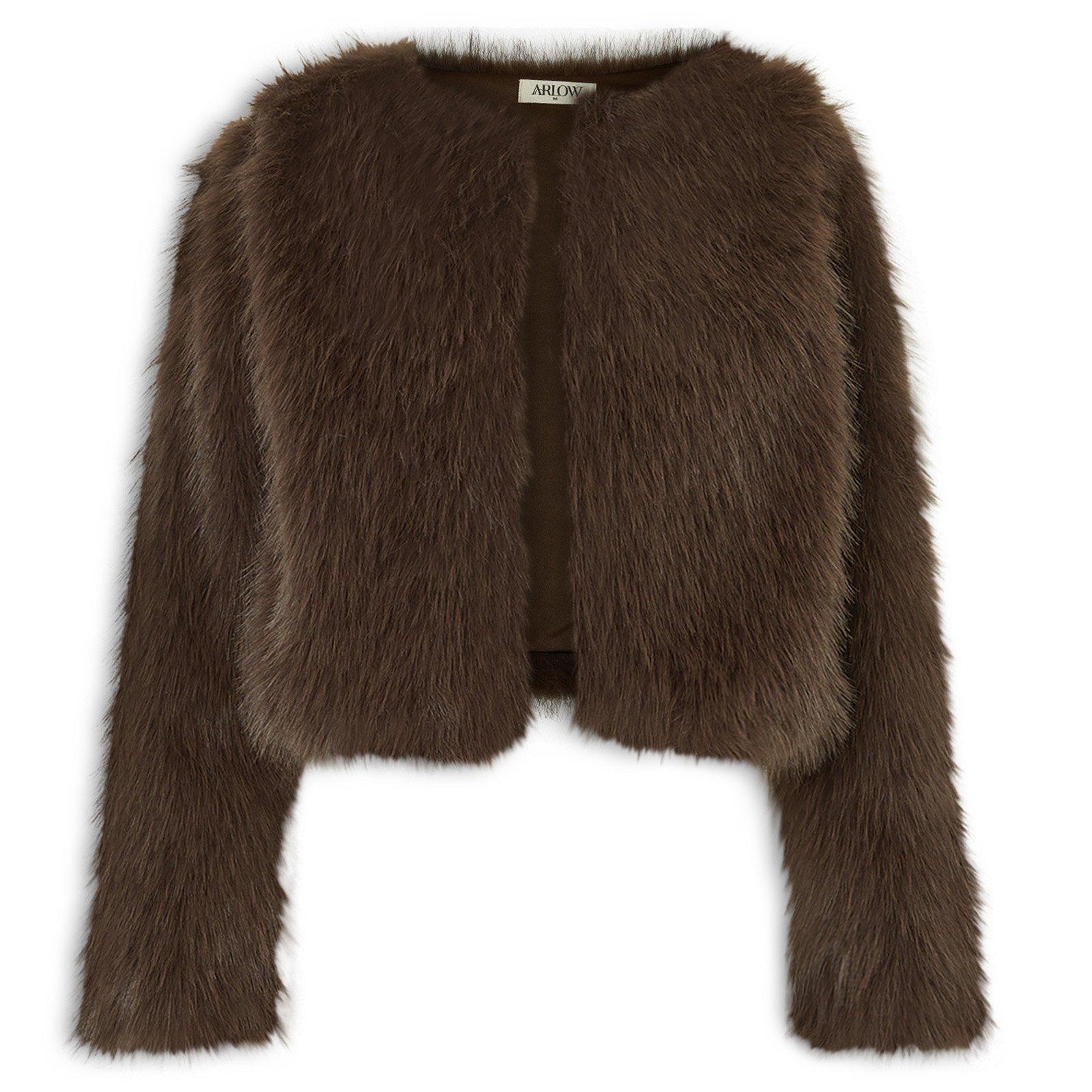 Brown Faux Fur Jacket (3265467) | Arlow