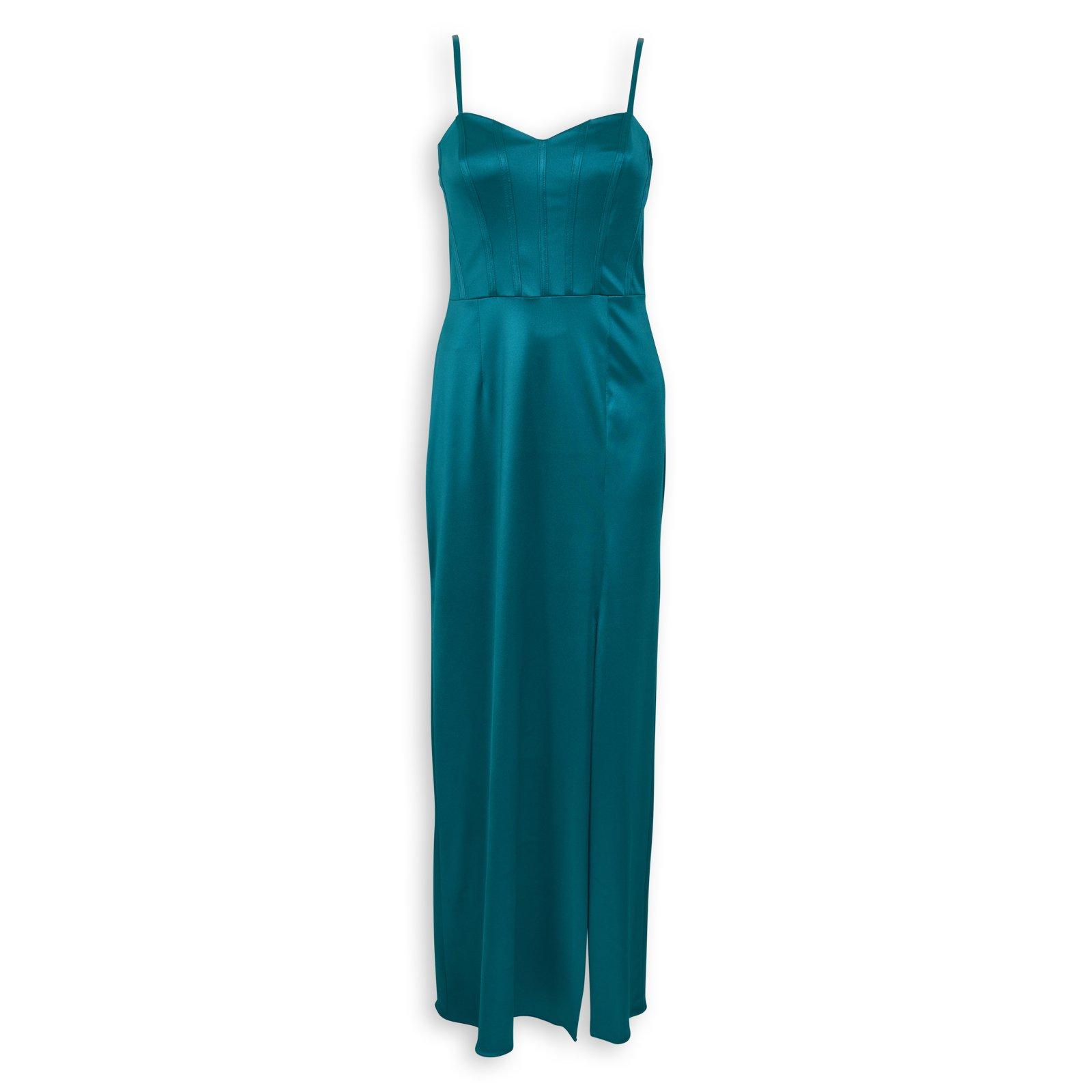 slim fit dress slacks Hand Dyed Forest Green Silk Slip – Eveliina Vintage main image 1