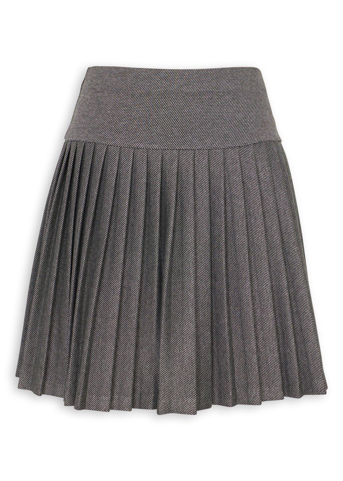 Grey Belted Pleated Mini Skirt (3266259) | Inwear