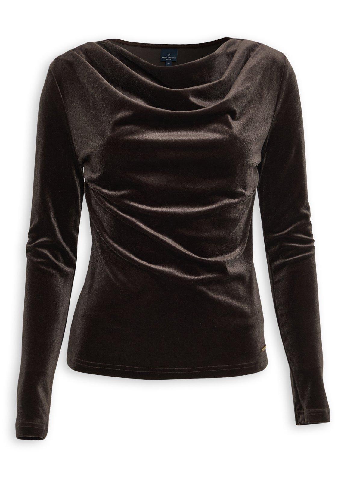 Brown Velour Cowl Neck Top (3266376) | Daniel Hechter