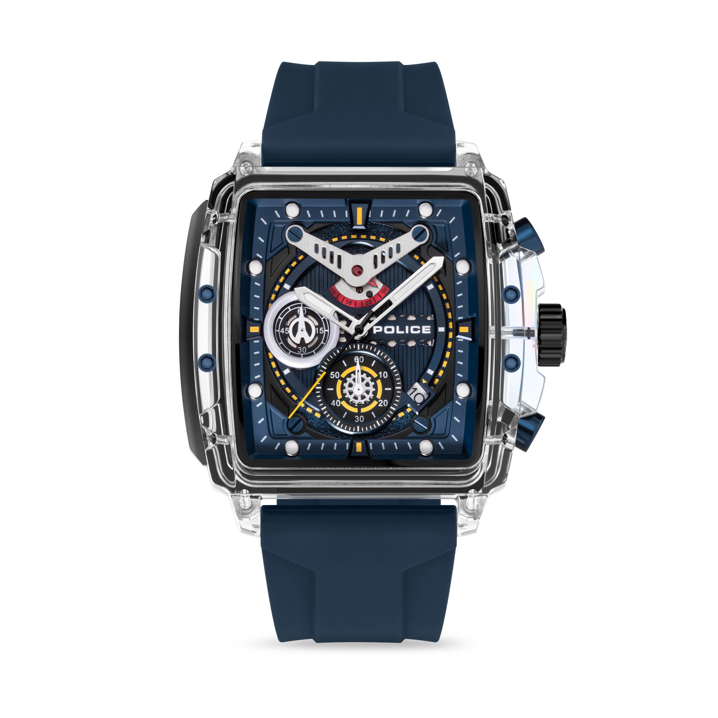 カ*オ様 HK POLICE1/6 Navy Blue Silicone Watch (3266791) | Police