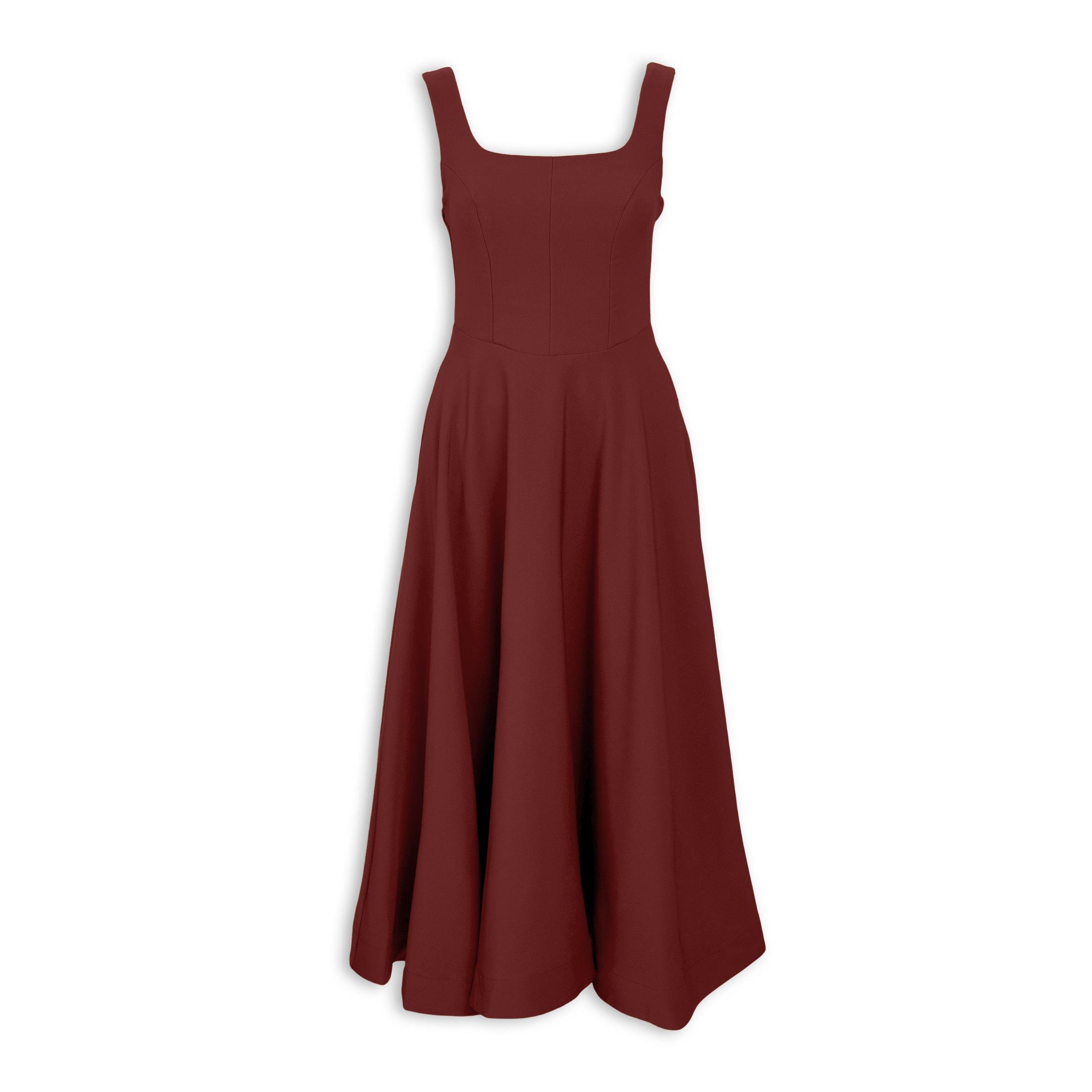 Burgundy Fit & Flare Midi Dress (3267256) | Arlow Burgundy Fit & Flare Midi Dress (3267256) | Arlow
