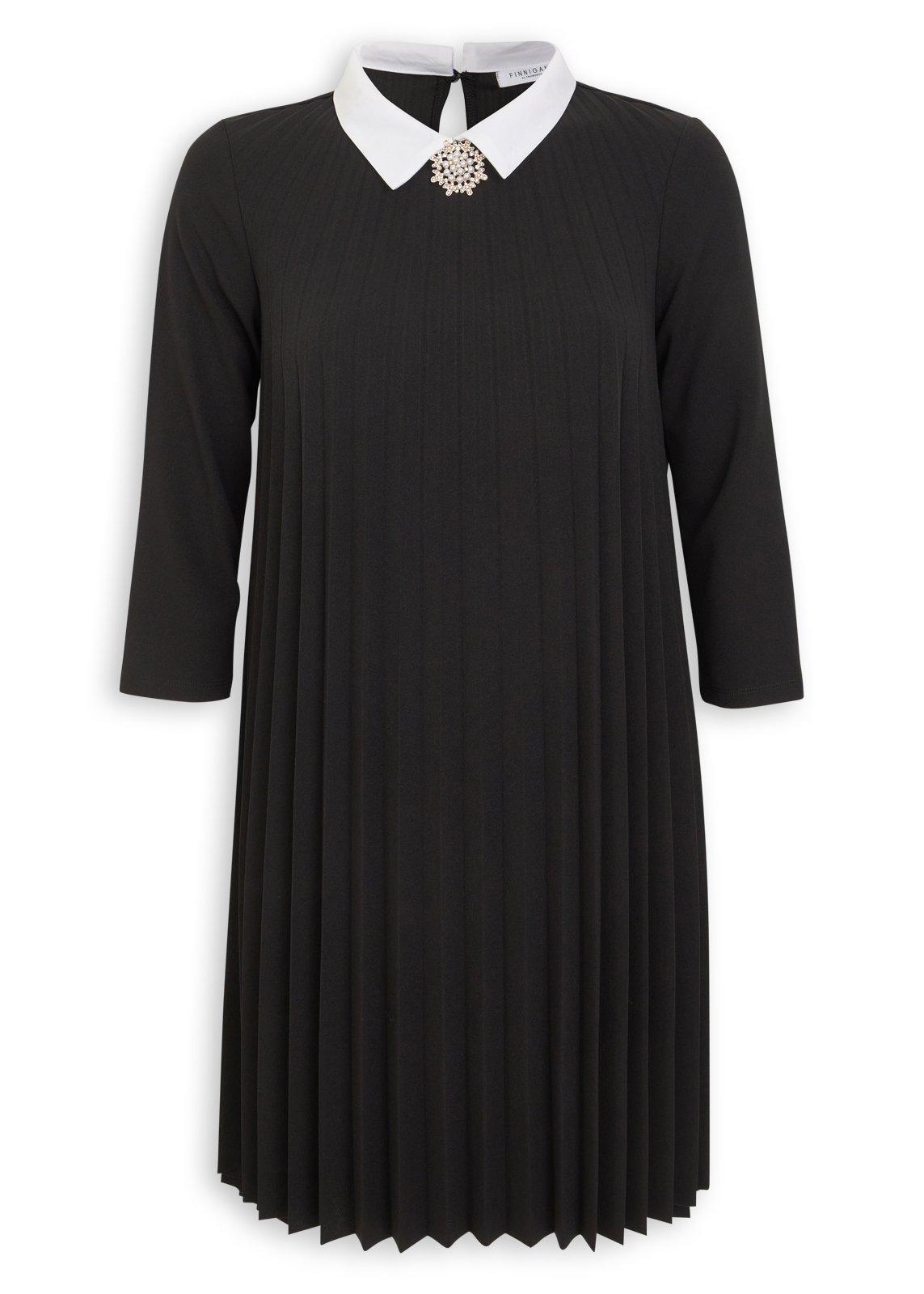 Black & White Trim Pleated Dress (3268051) | Finnigans