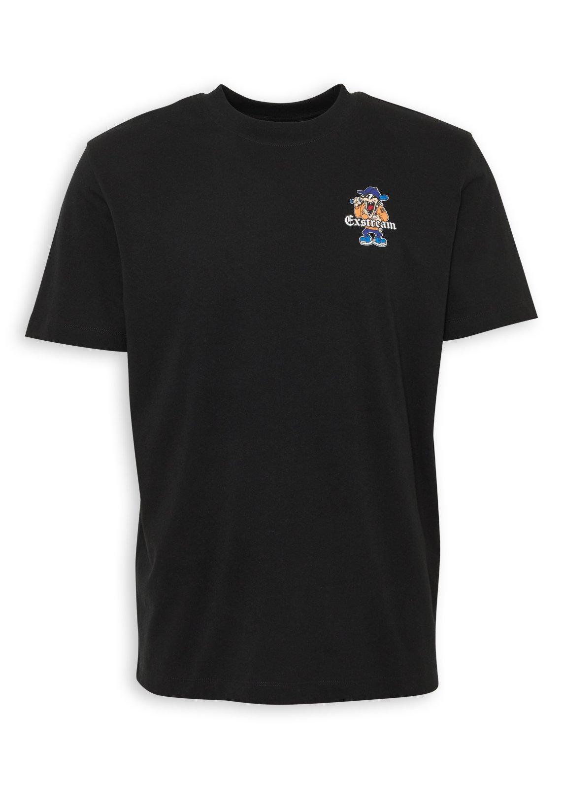 Black Back and Front Print T-shirt (3268165) | Exstream