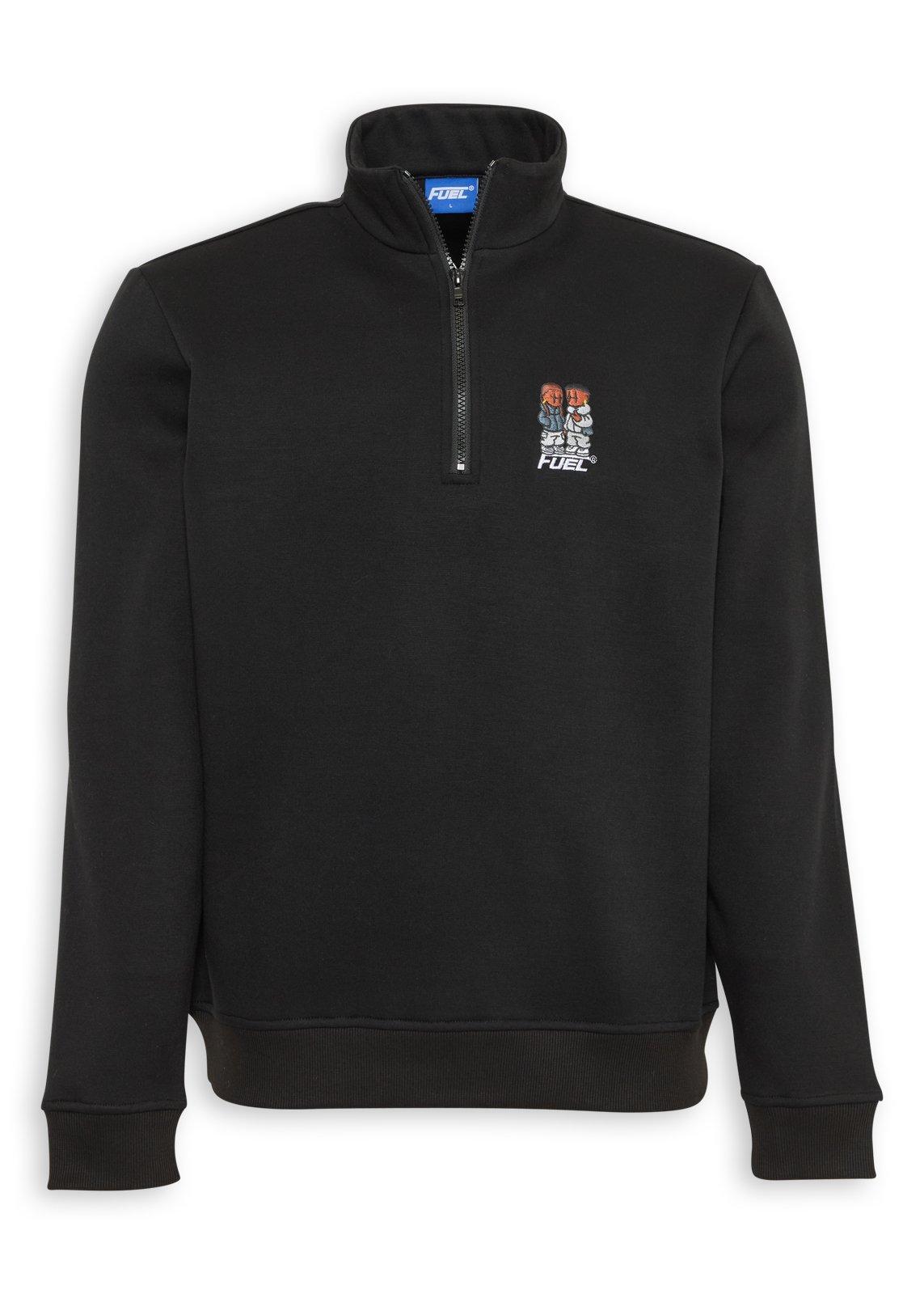 Black Basic Quarter Zip Sweat Top (3268911) | Fuel