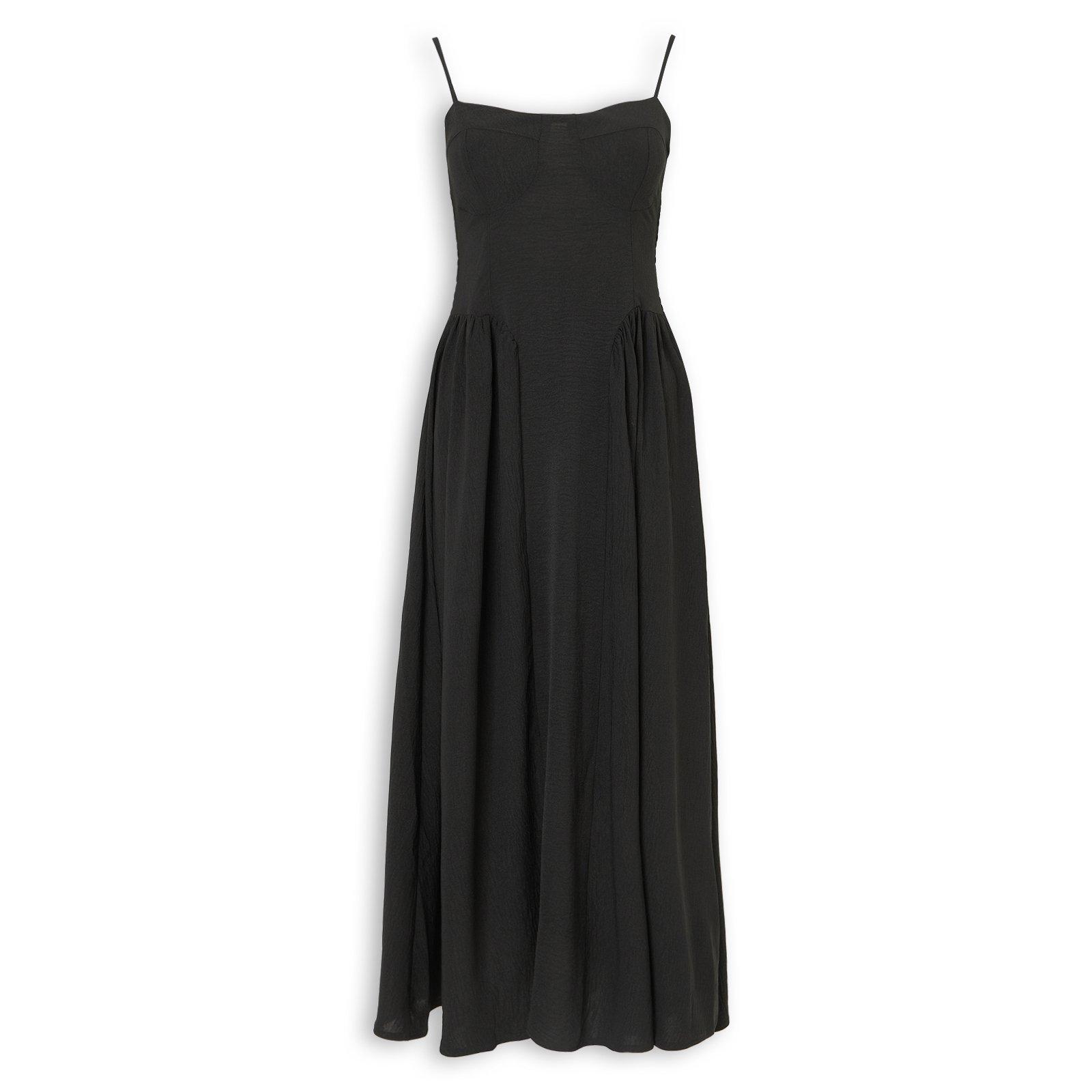 Black Corset Strappy Midi Dress (3269470) | Amber