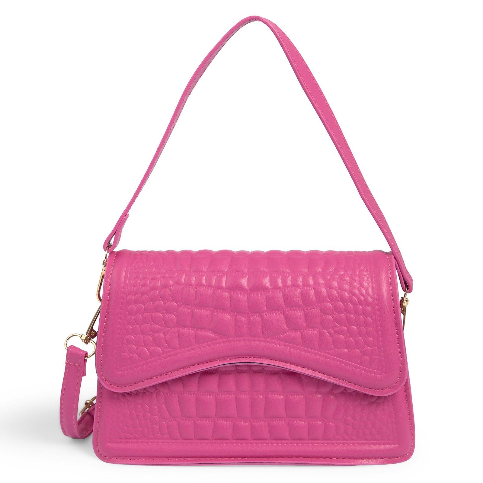 Cerise Croc Embossed Bag (3269978) | Chameleon