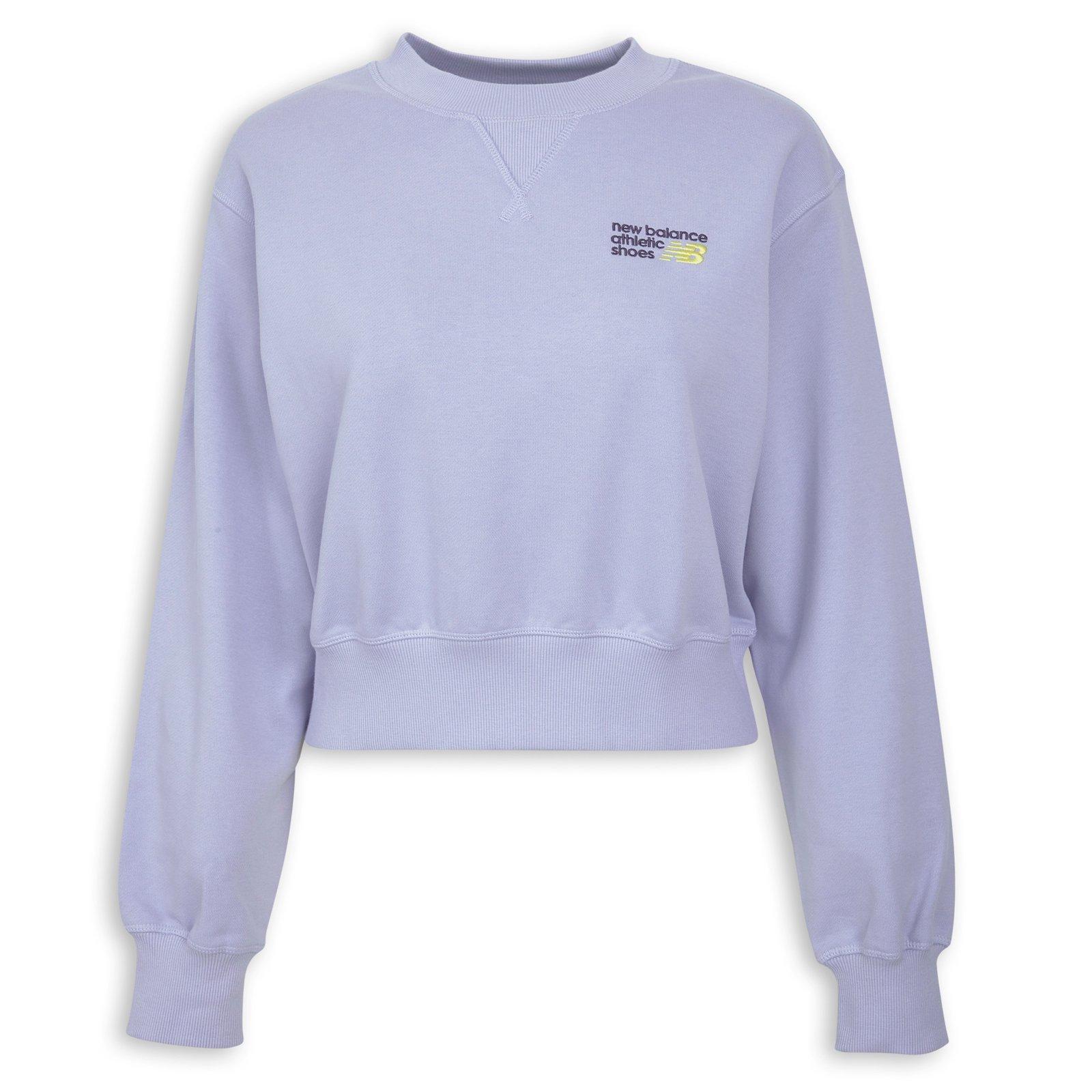 Blue Premium Logo Relaxed Crop Crew (3270267) | New Balance