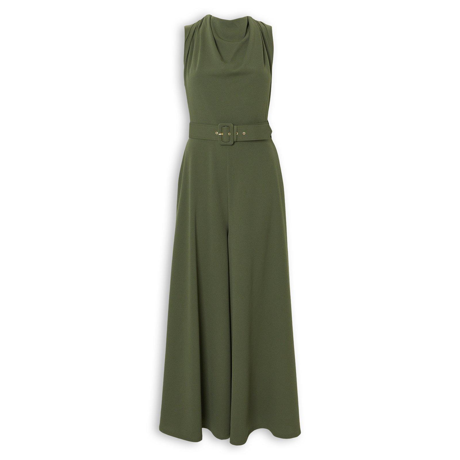Olive Green Belted Jumpsuit (3271016) | X&O Ladies
