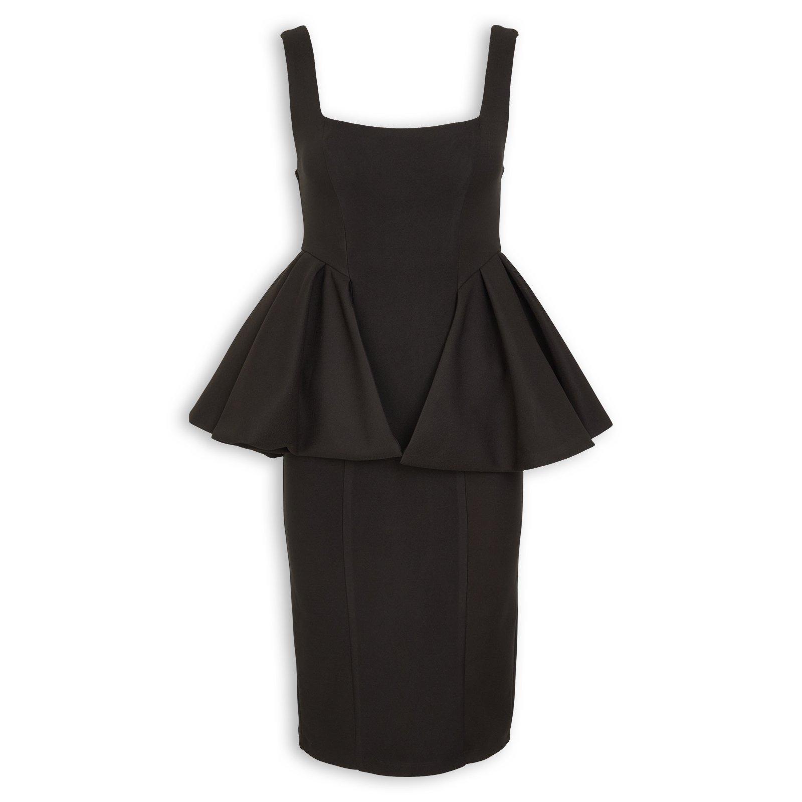Black Peplum Midi Dress (3271803) | X&O Ladies