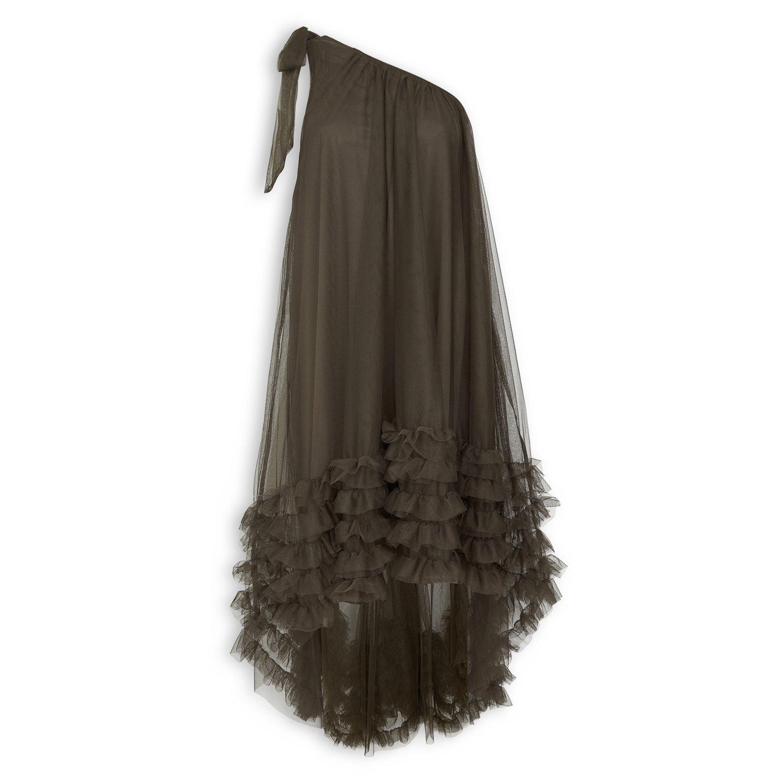 【ANDRESD】all in one dress & tulle tops Chocolate One Shoulder Tulle Dress (3275289) | Kameo