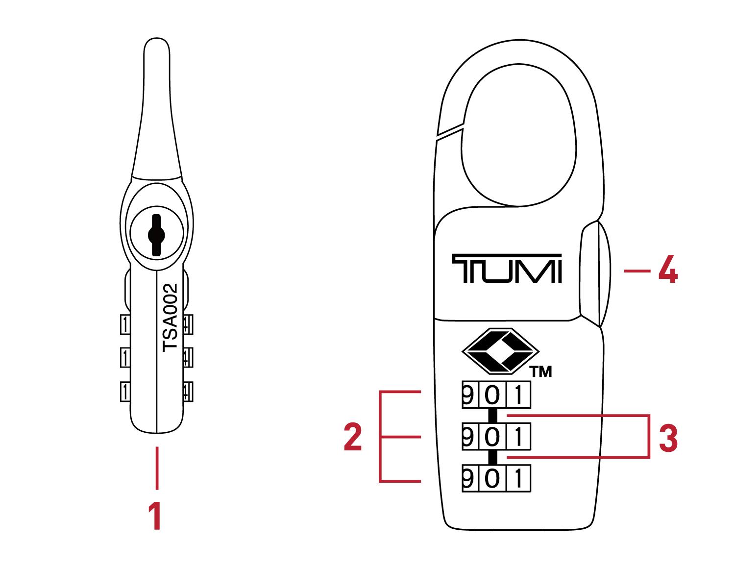 Tumi North America Site Setting your TUMI Lock US