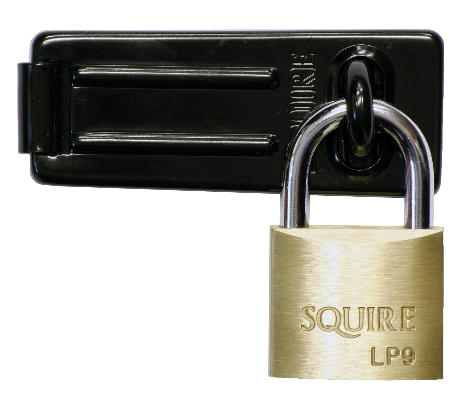 image of Squire Solid Brass Padlock &amp; Hasp Set