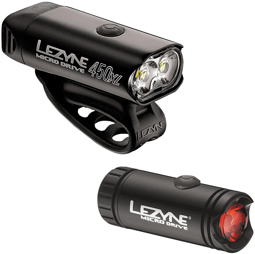 image of Lezyne Micro Drive 450XL/Micro Pair Bike Lights Black