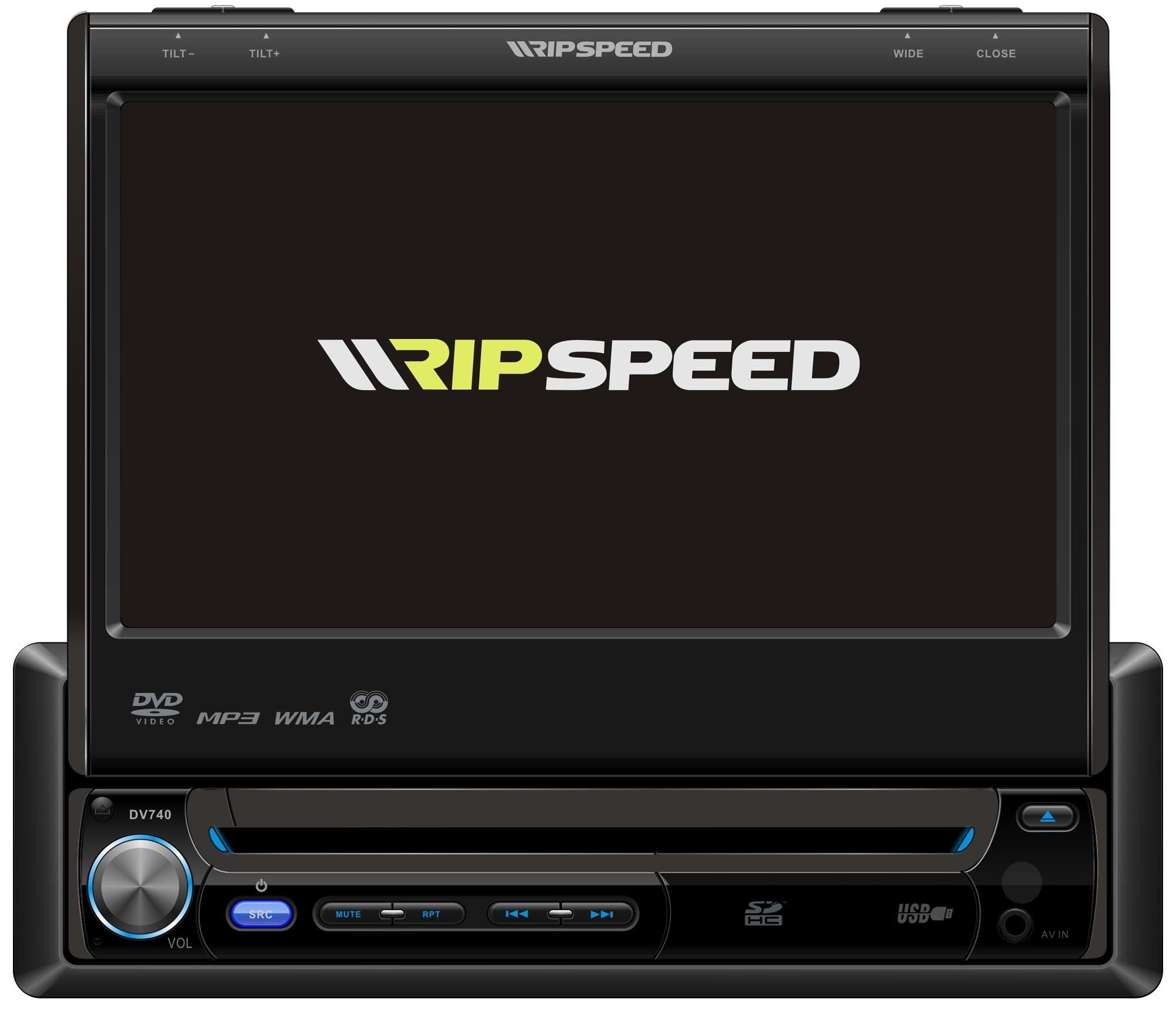 Ripspeed DVD740 Single DIN 7" InDash DVD, MP3 CD Player